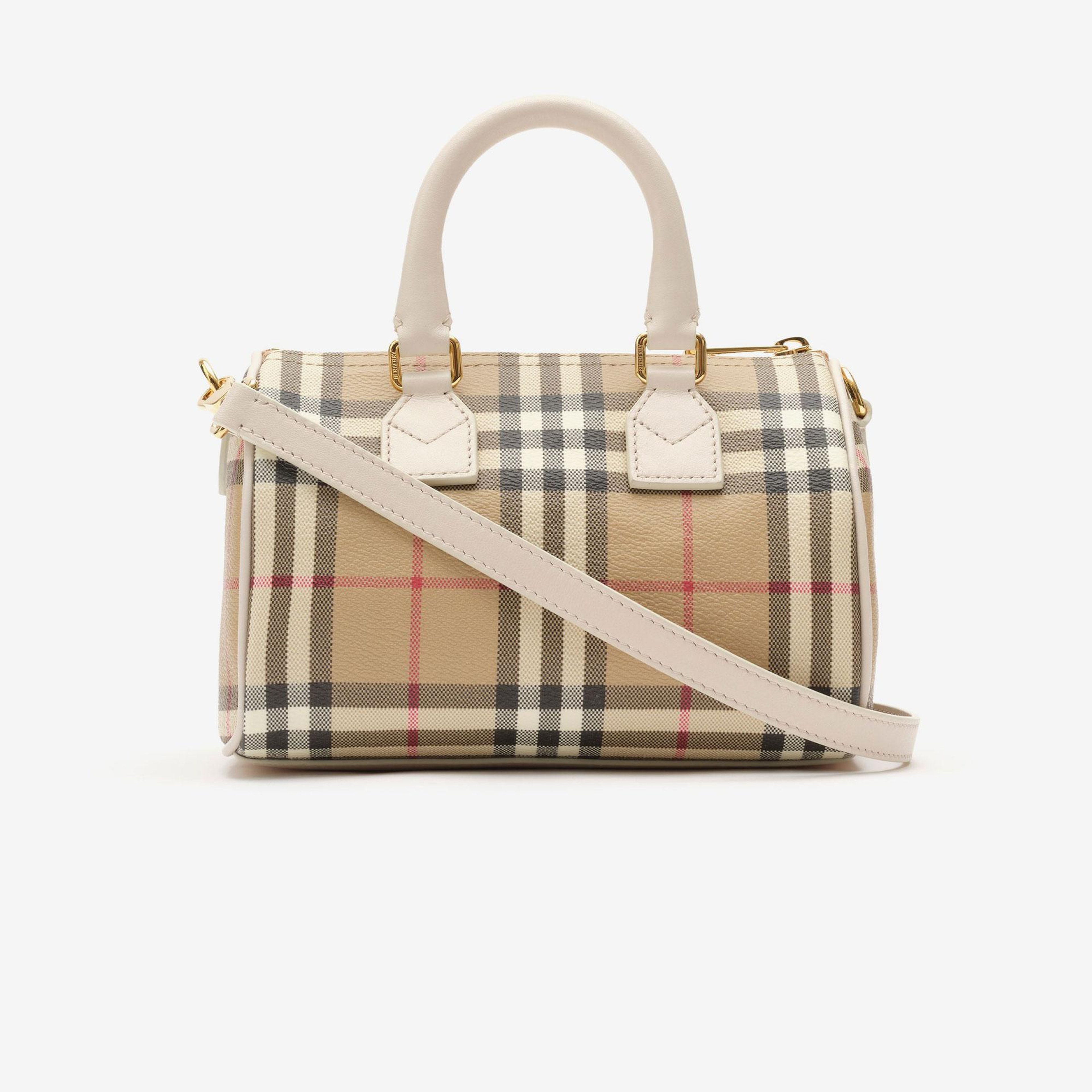 Burberry Mini Check Kadın Bej El Çantası