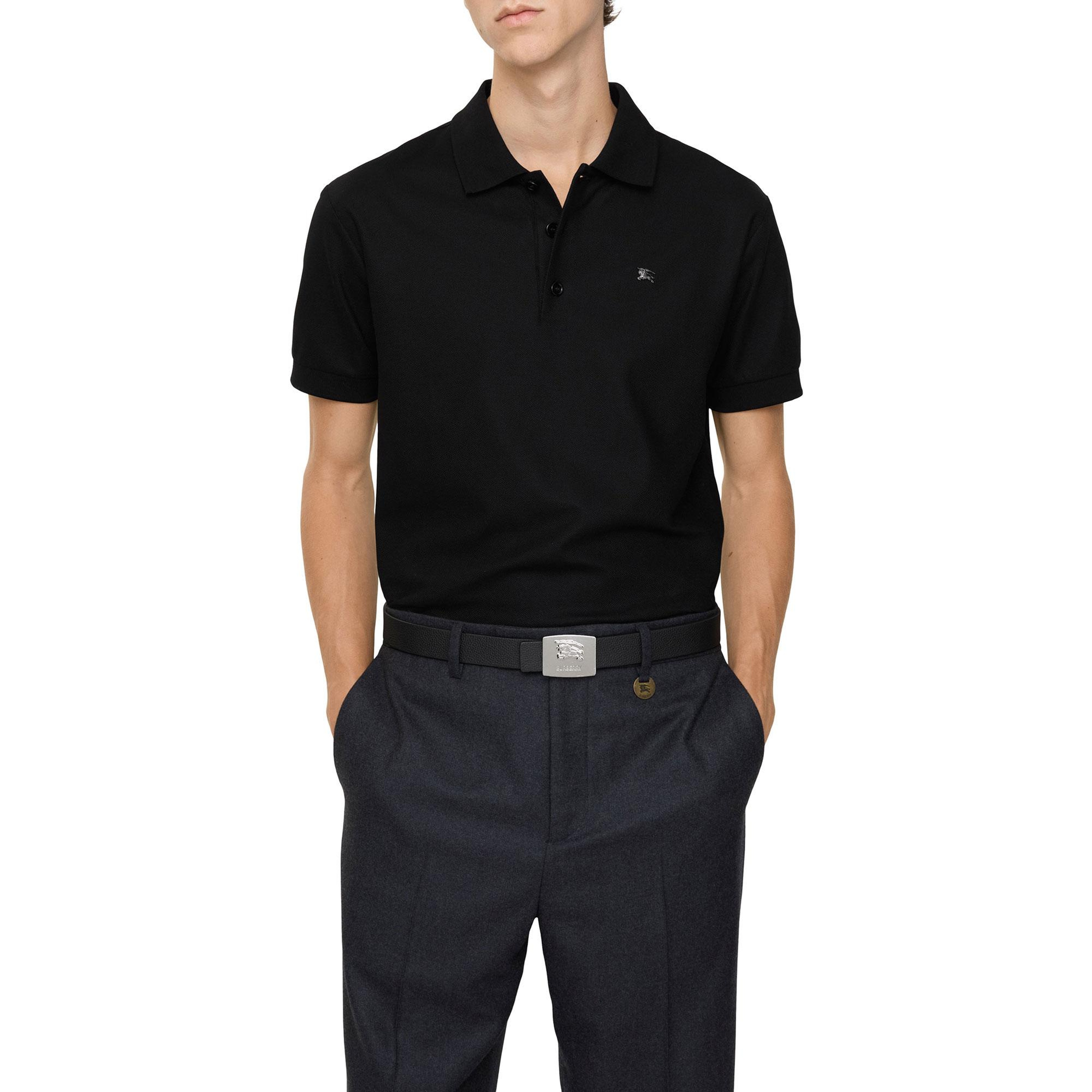 Burberry Metal Ekd Cotton Erkek Siyah Polo