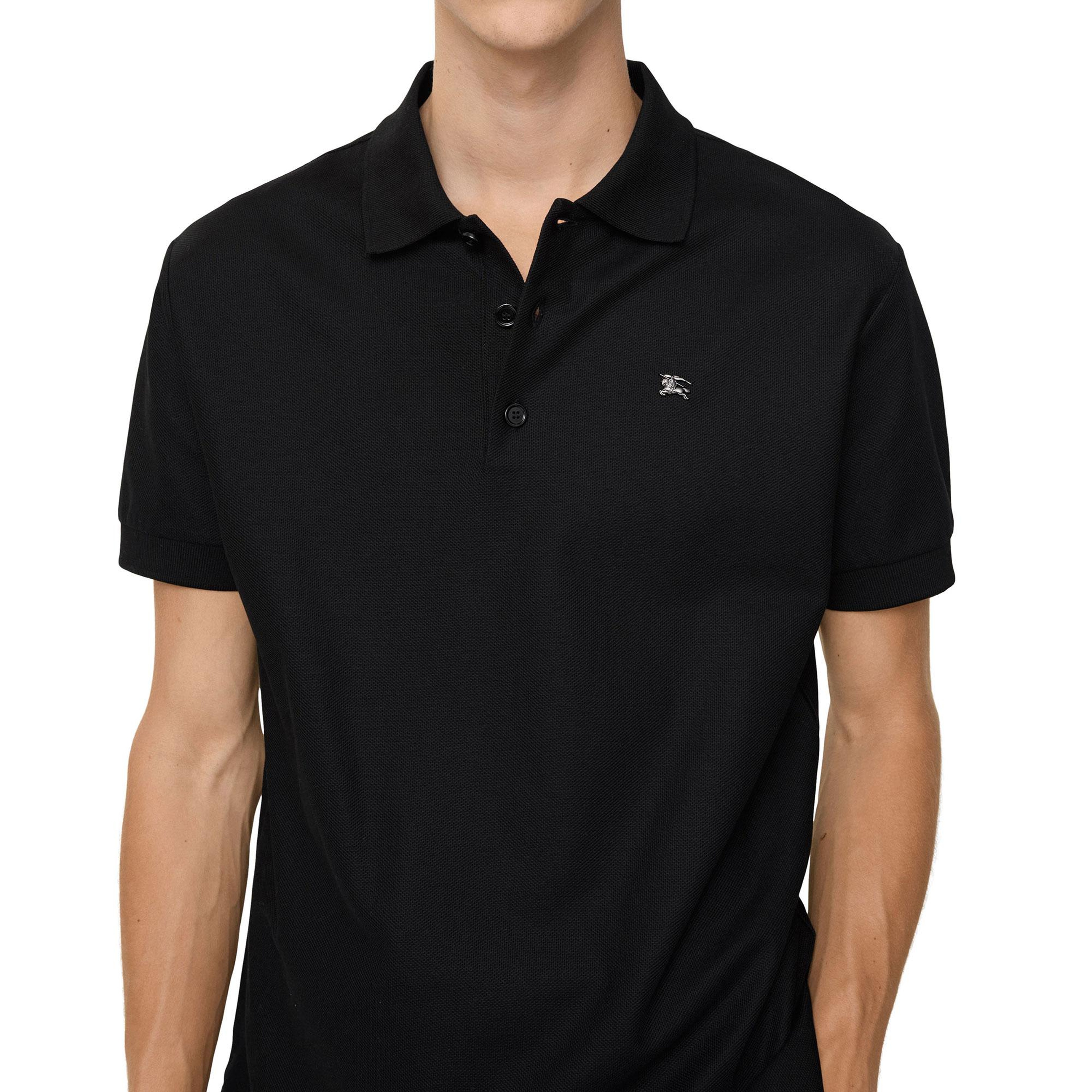 Burberry Metal Ekd Cotton Erkek Siyah Polo