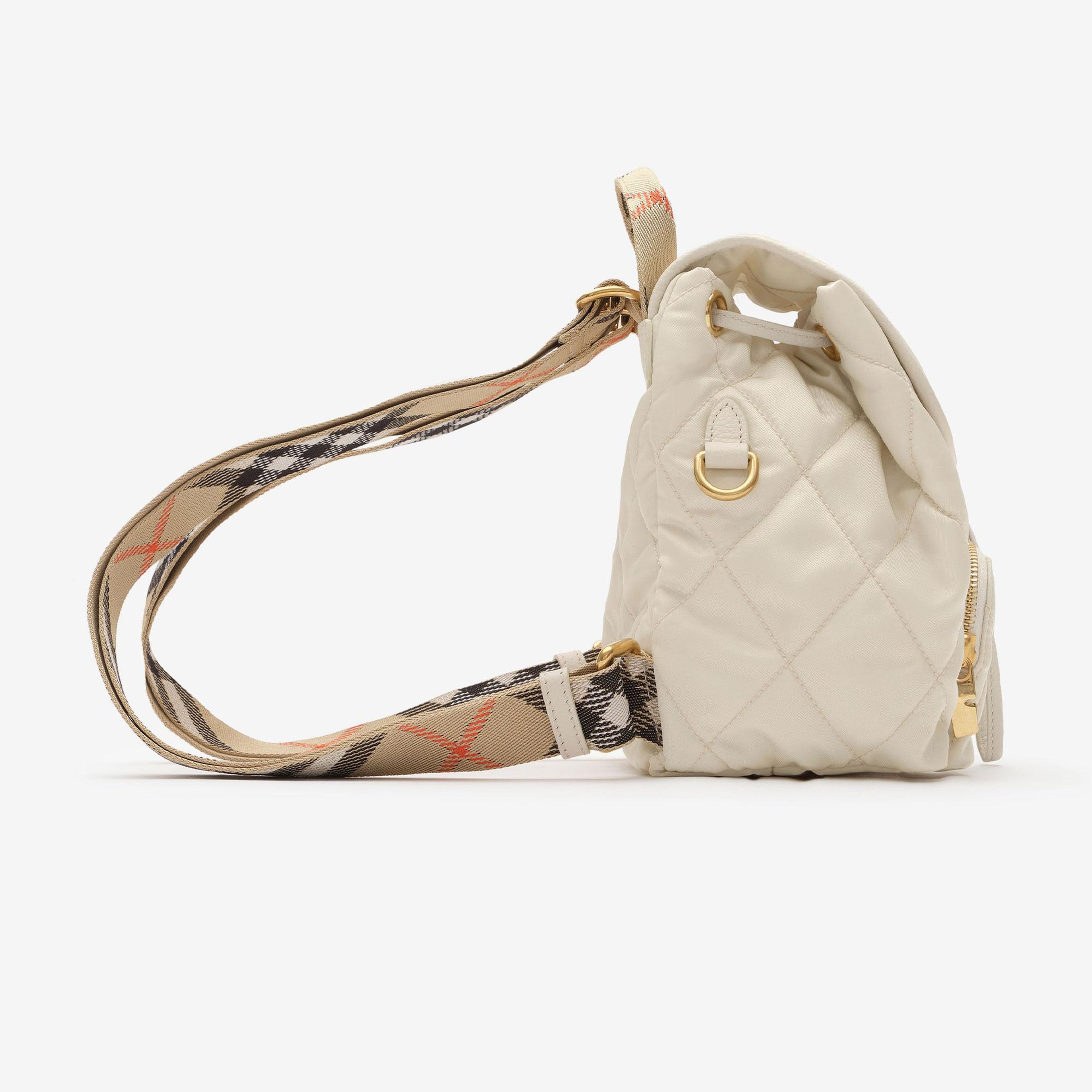 Burberry Mini Horseshoe Kadın Krem Sırt Çantası