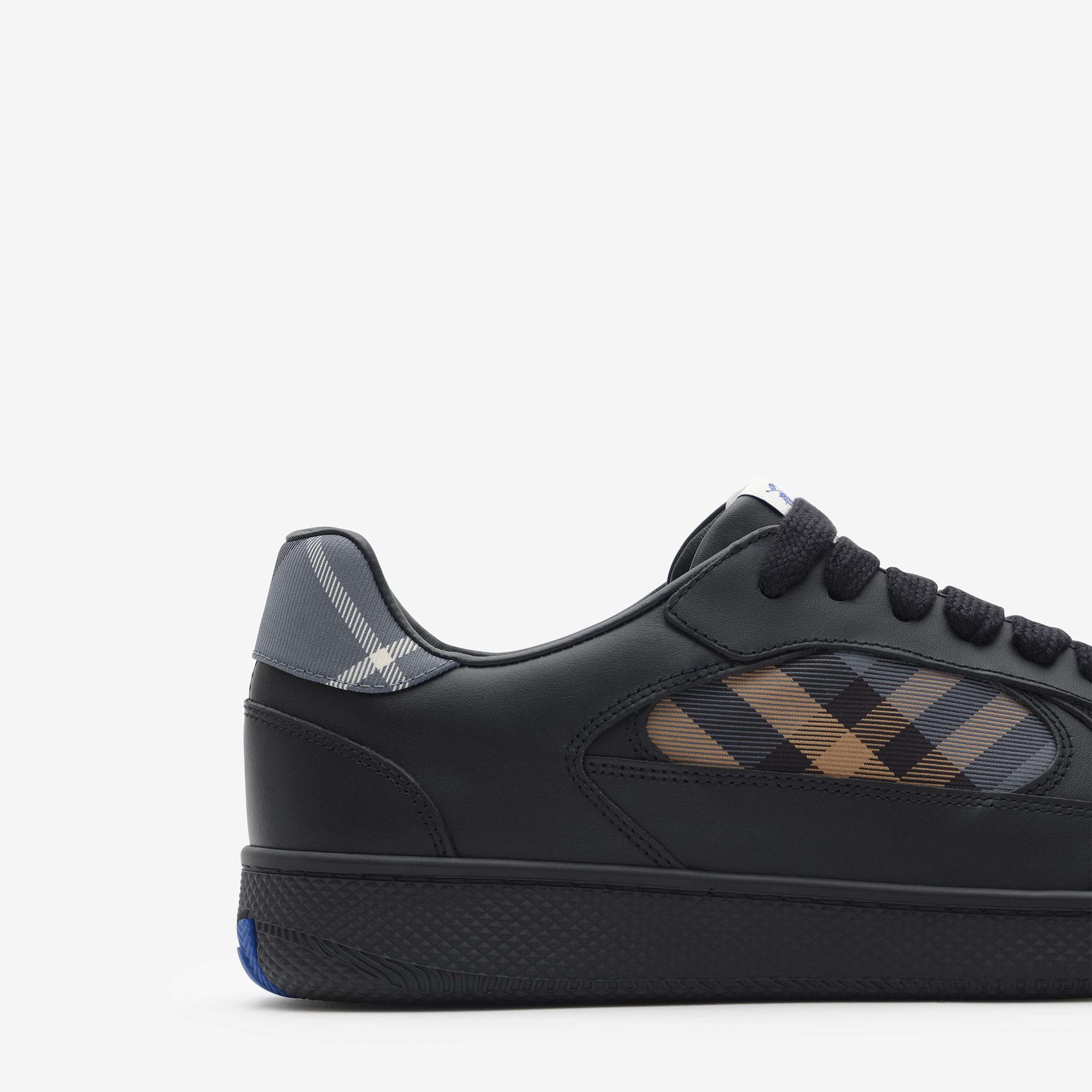 Burberry Leather And Check Terrace Erkek Siyah Sneaker