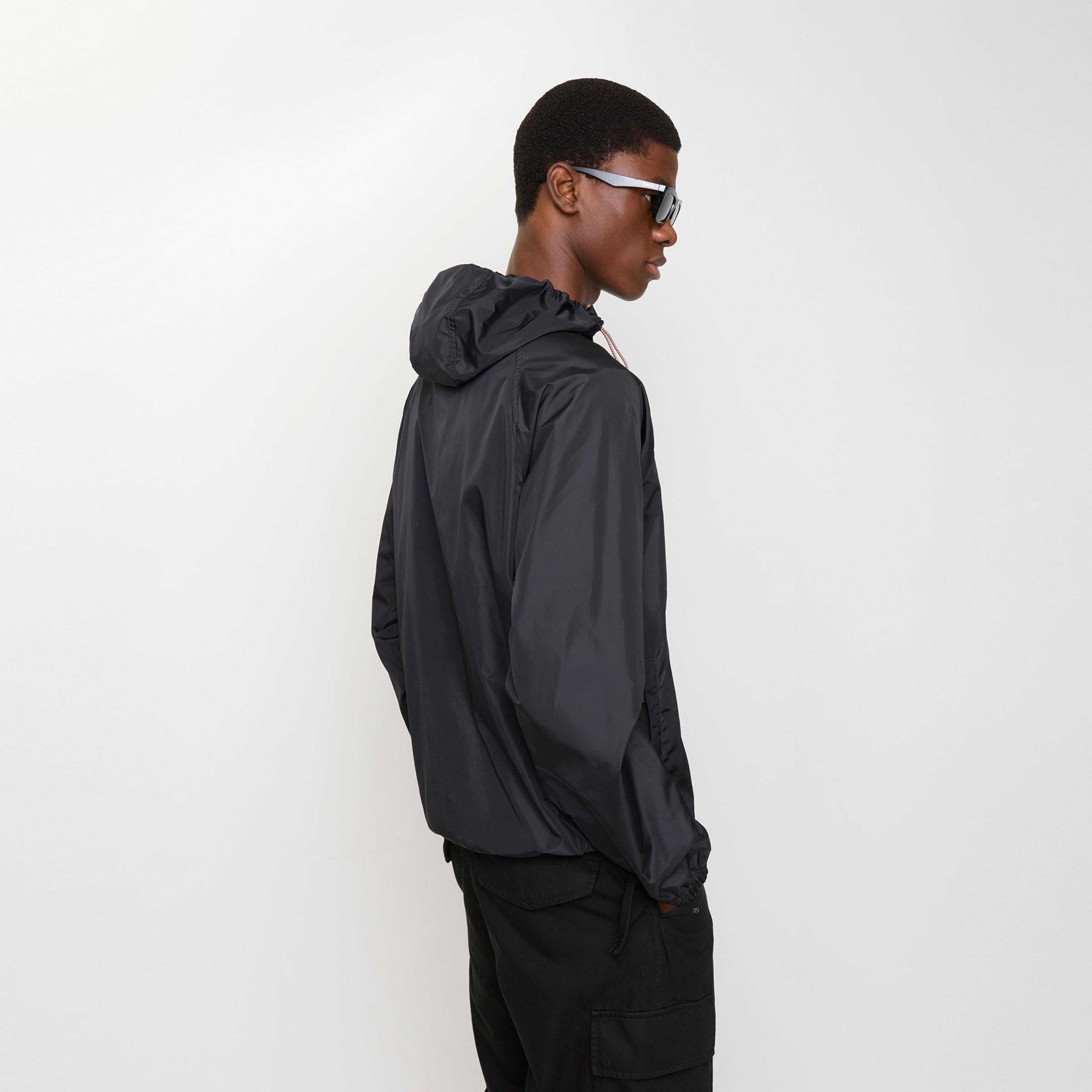 Burberry Checker-Tape Nylon Hooded Erkek Lacivert Mont