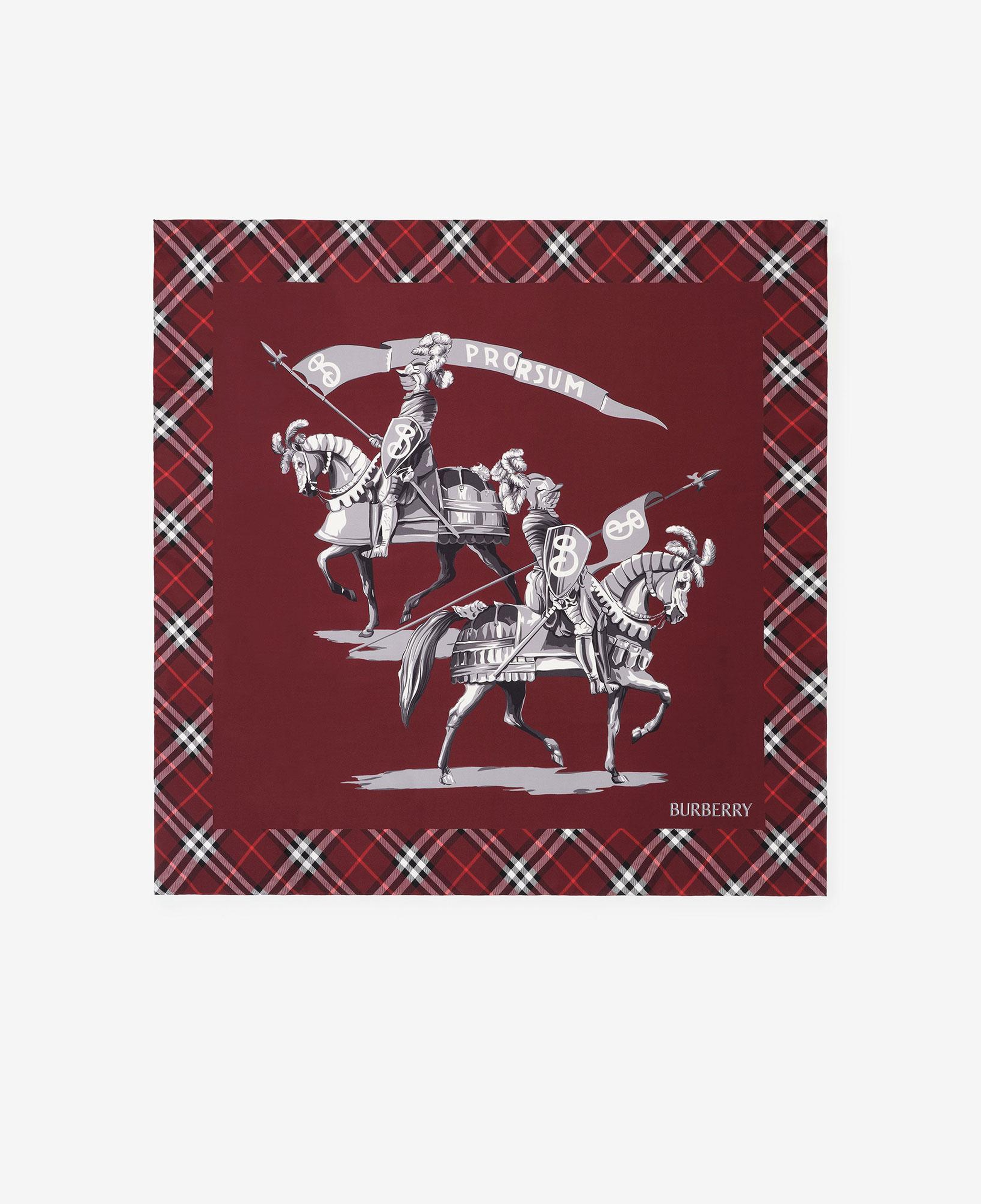 Burberry Archive Knight Silk Kadın Bordo Eşarp