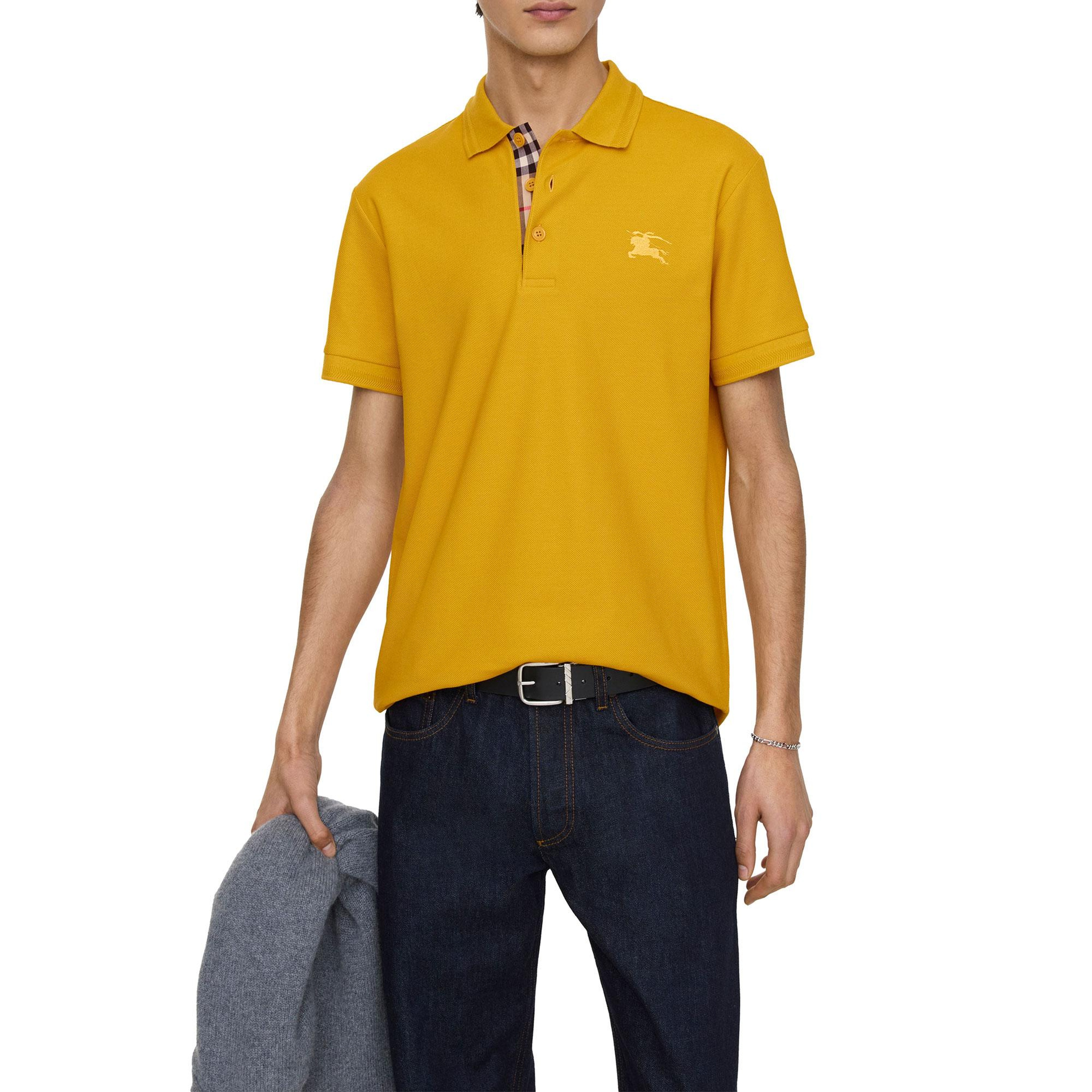 Burberry Cotton Erkek Sarı Polo