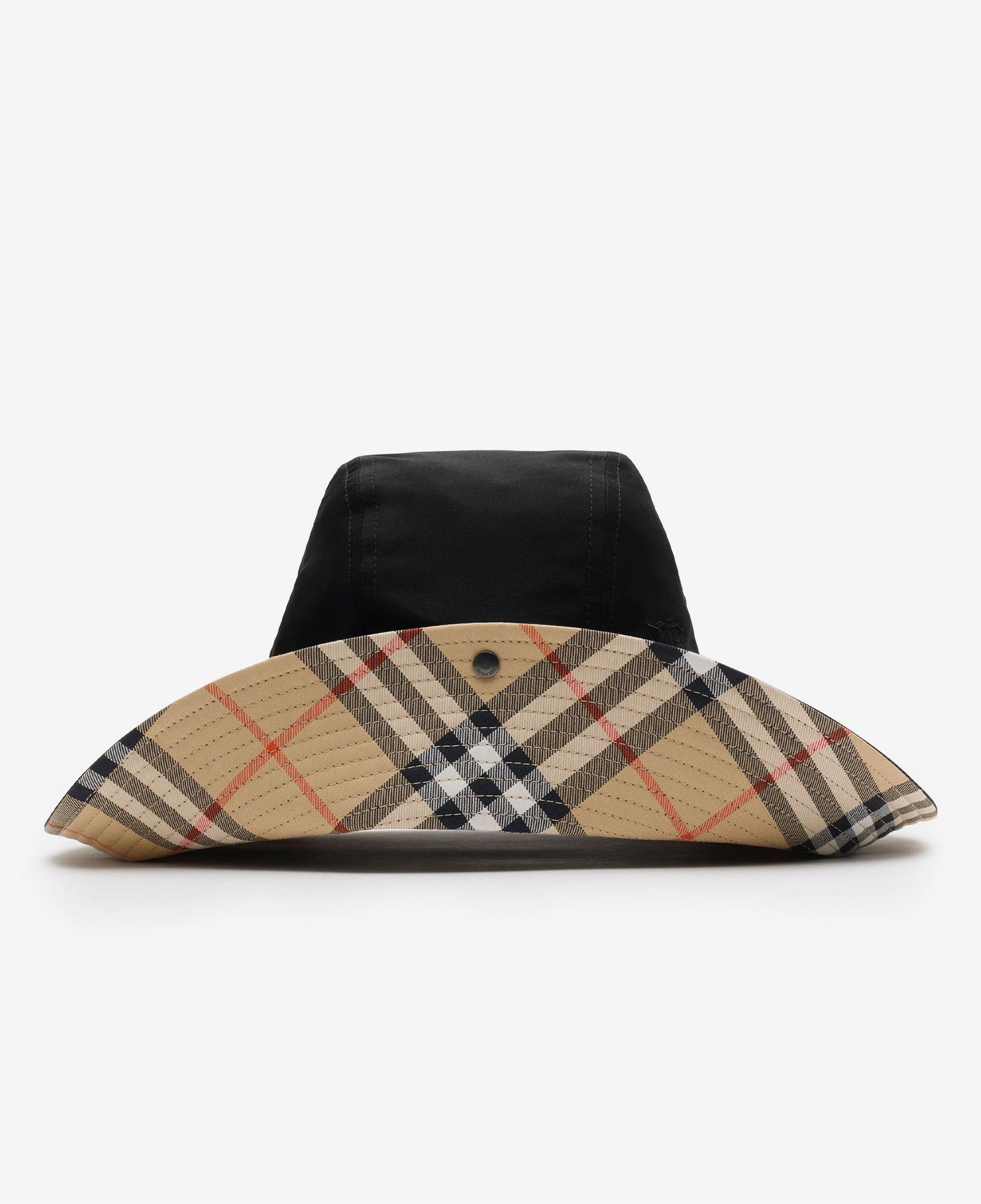 Burberry Check Brim Gabardine Erkek Siyah Şapka
