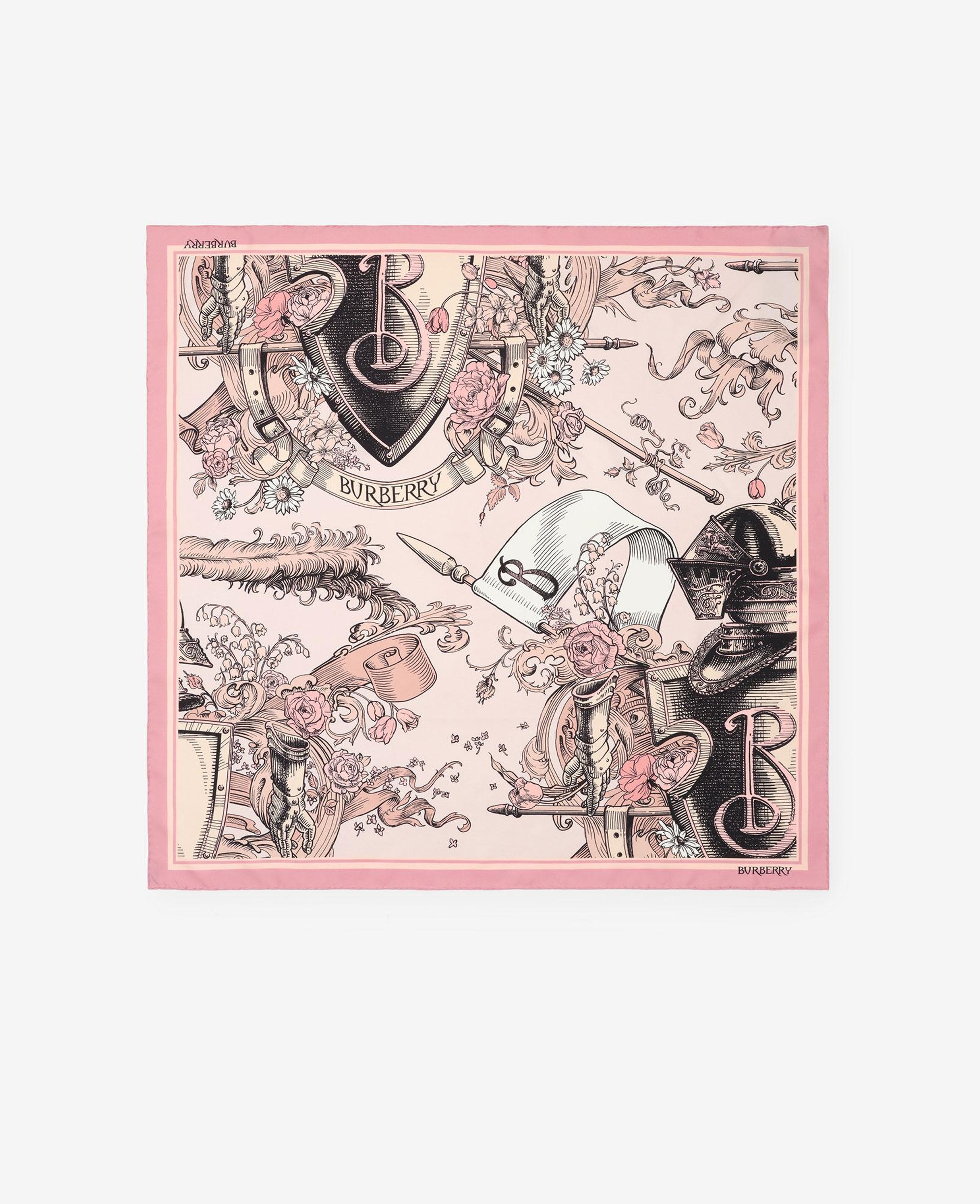 Burberry Etched Knight Silk Kadın Pembe Eşarp