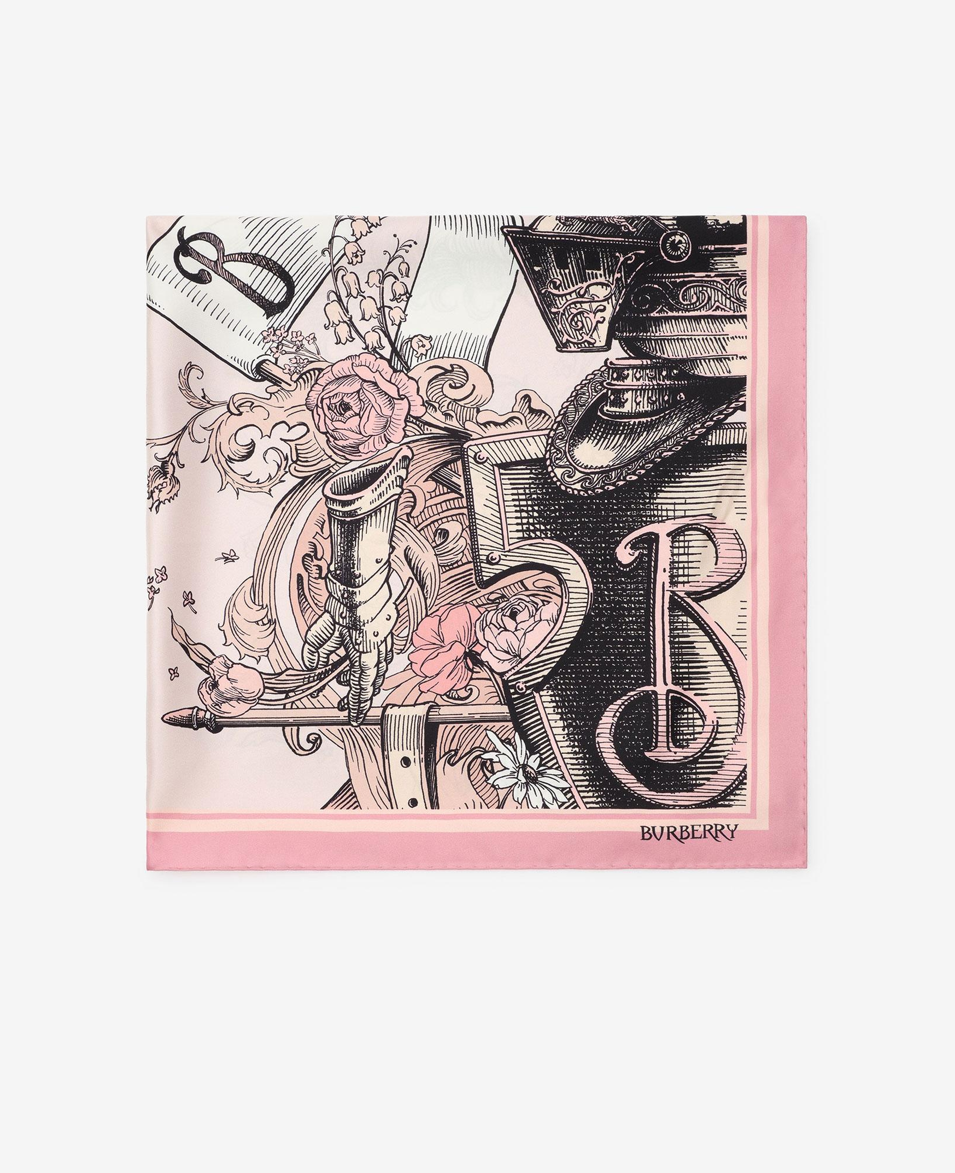 Burberry Etched Knight Silk Kadın Pembe Eşarp
