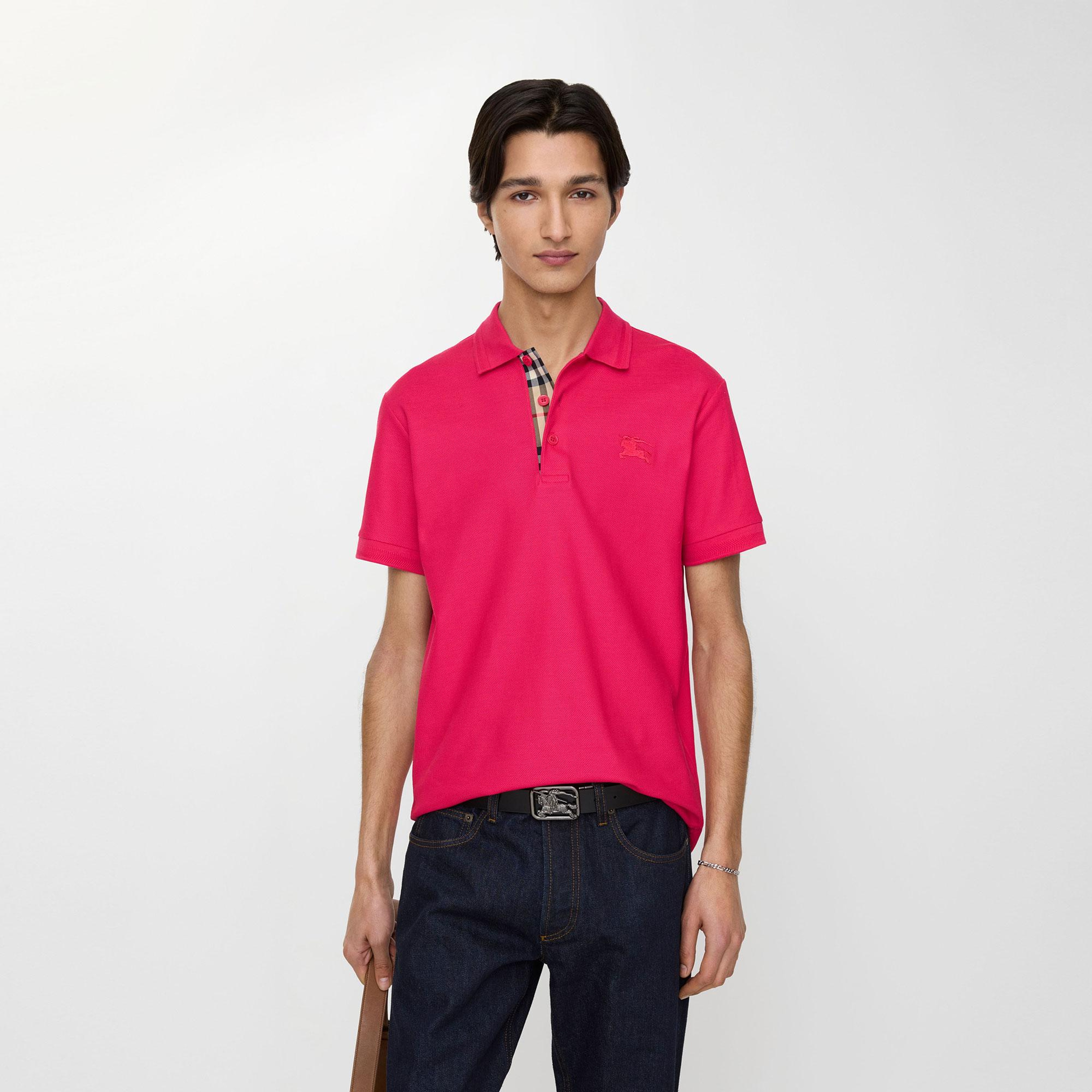 Burberry Cotton Erkek Kırmızı Polo