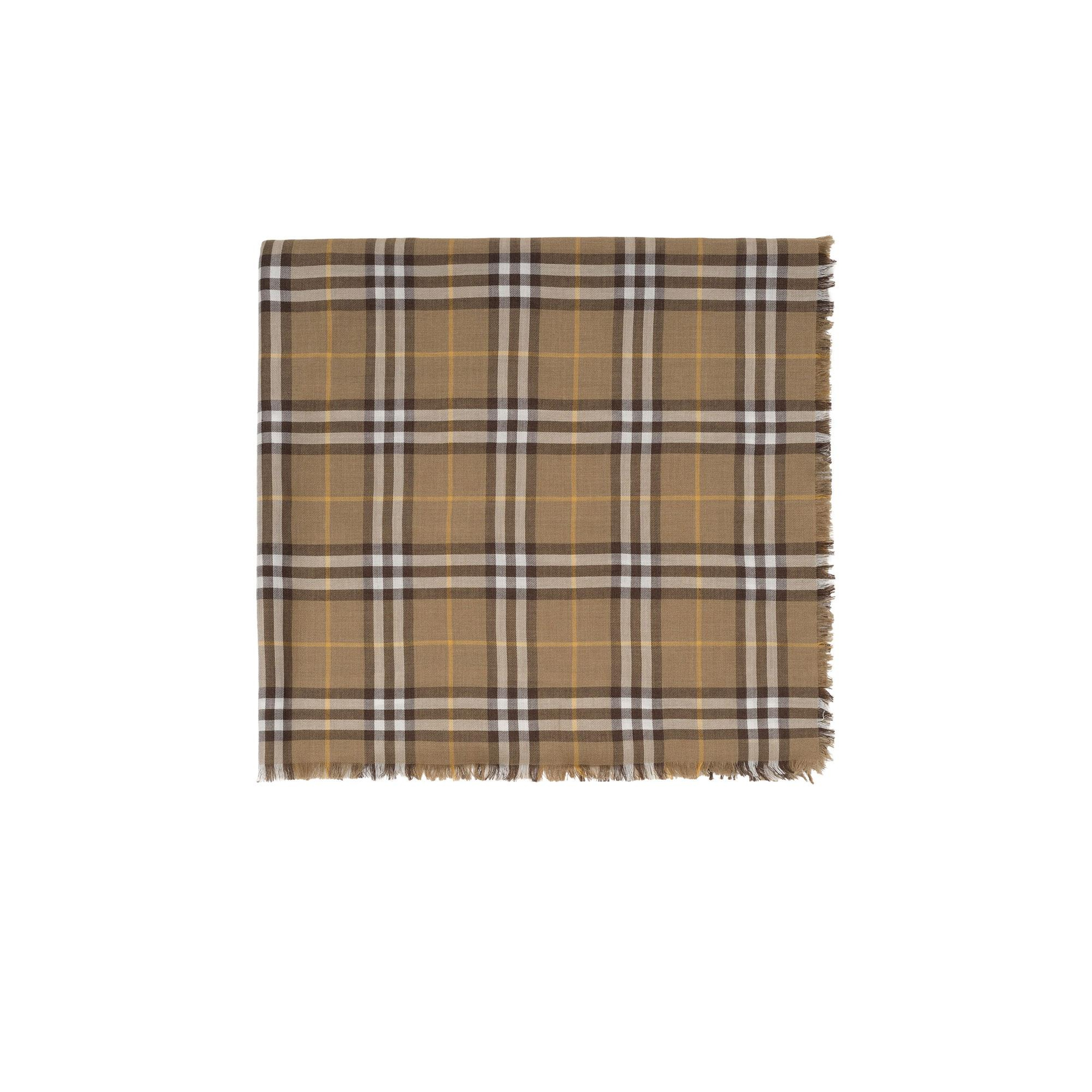 Burberry Check Cashmere Silk Kadın Kahverengi Atkı