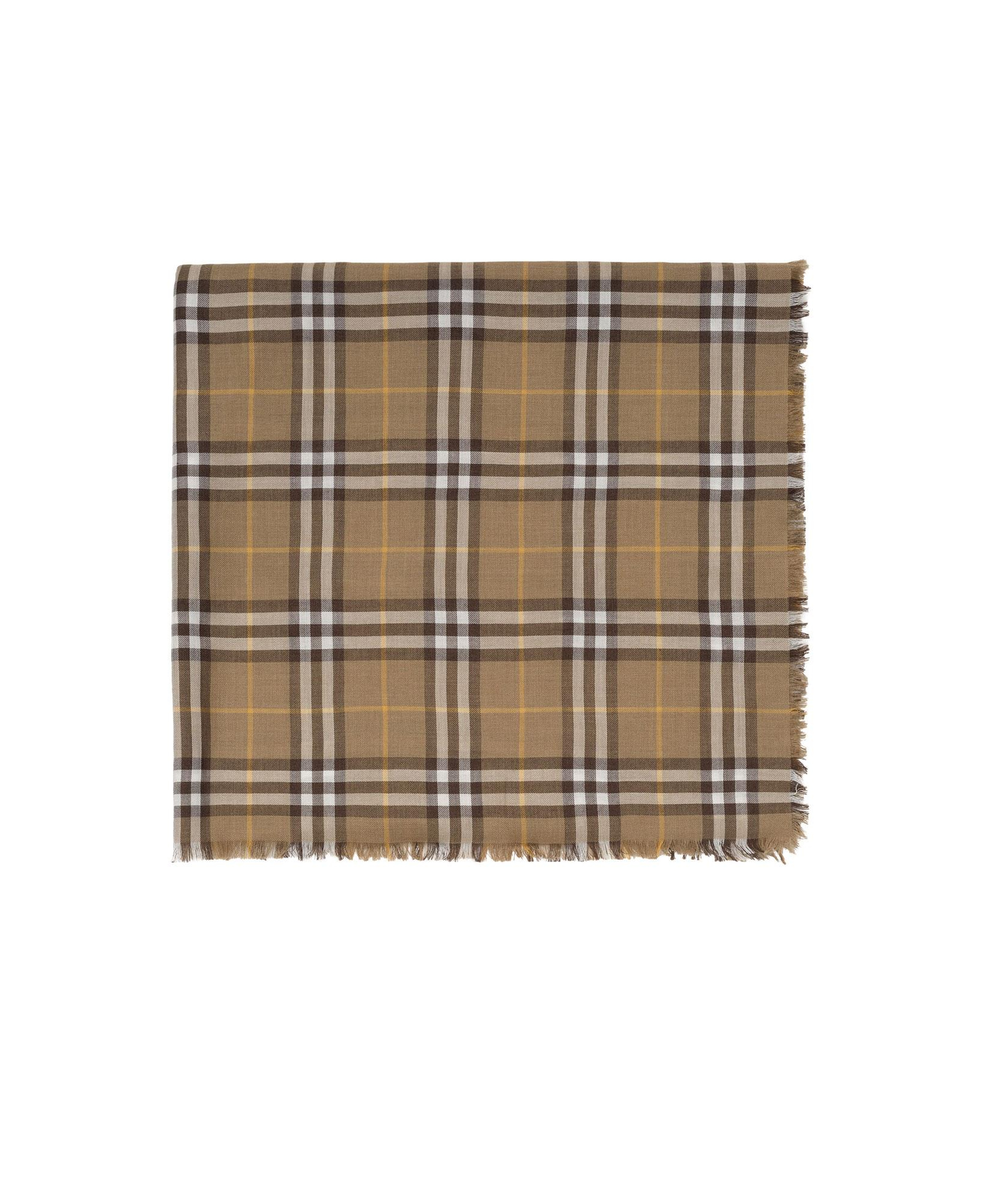 Burberry Check Cashmere Silk Kadın Kahverengi Atkı