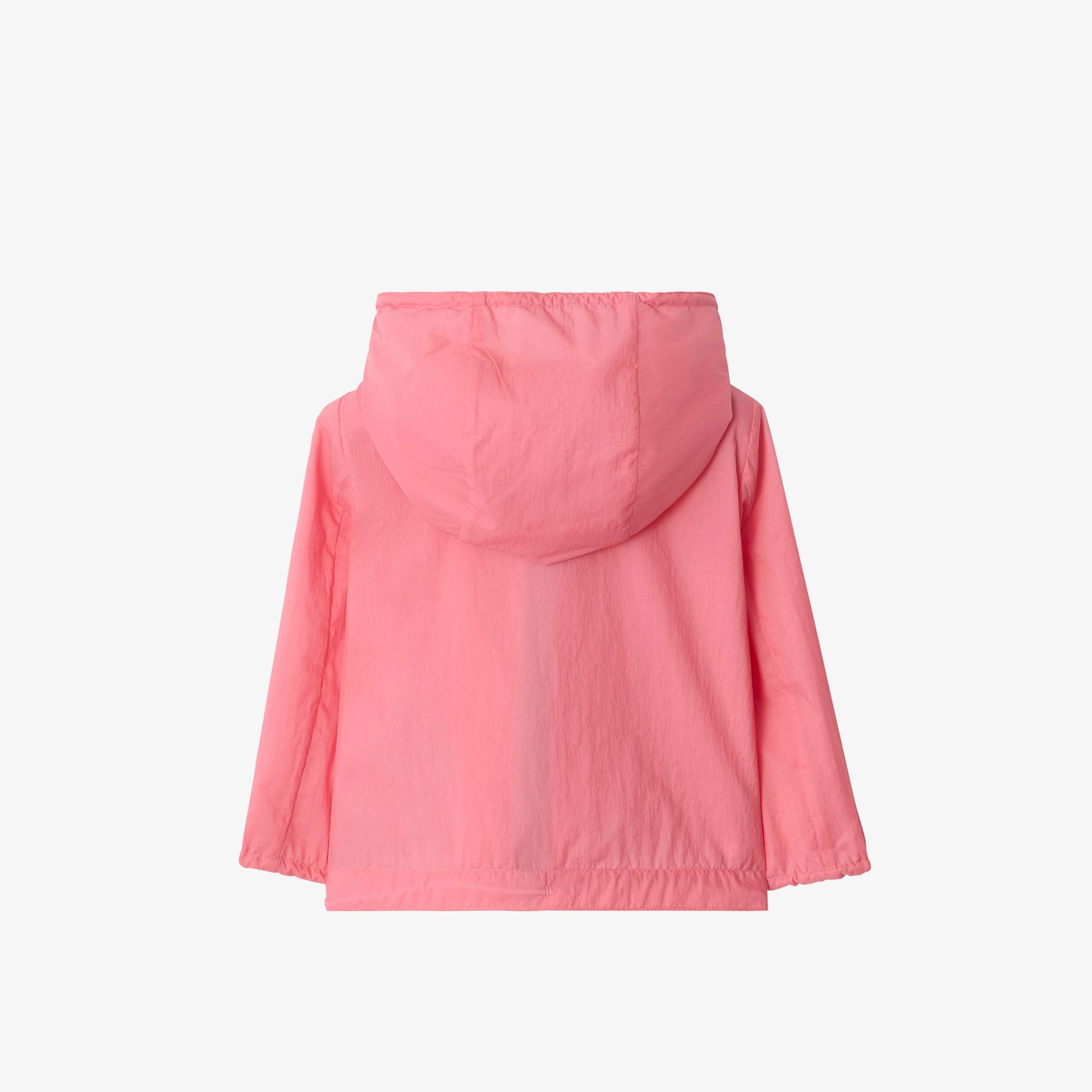 Burberry Checker-Tape Nylon Hooded Çocuk Pembe Mont