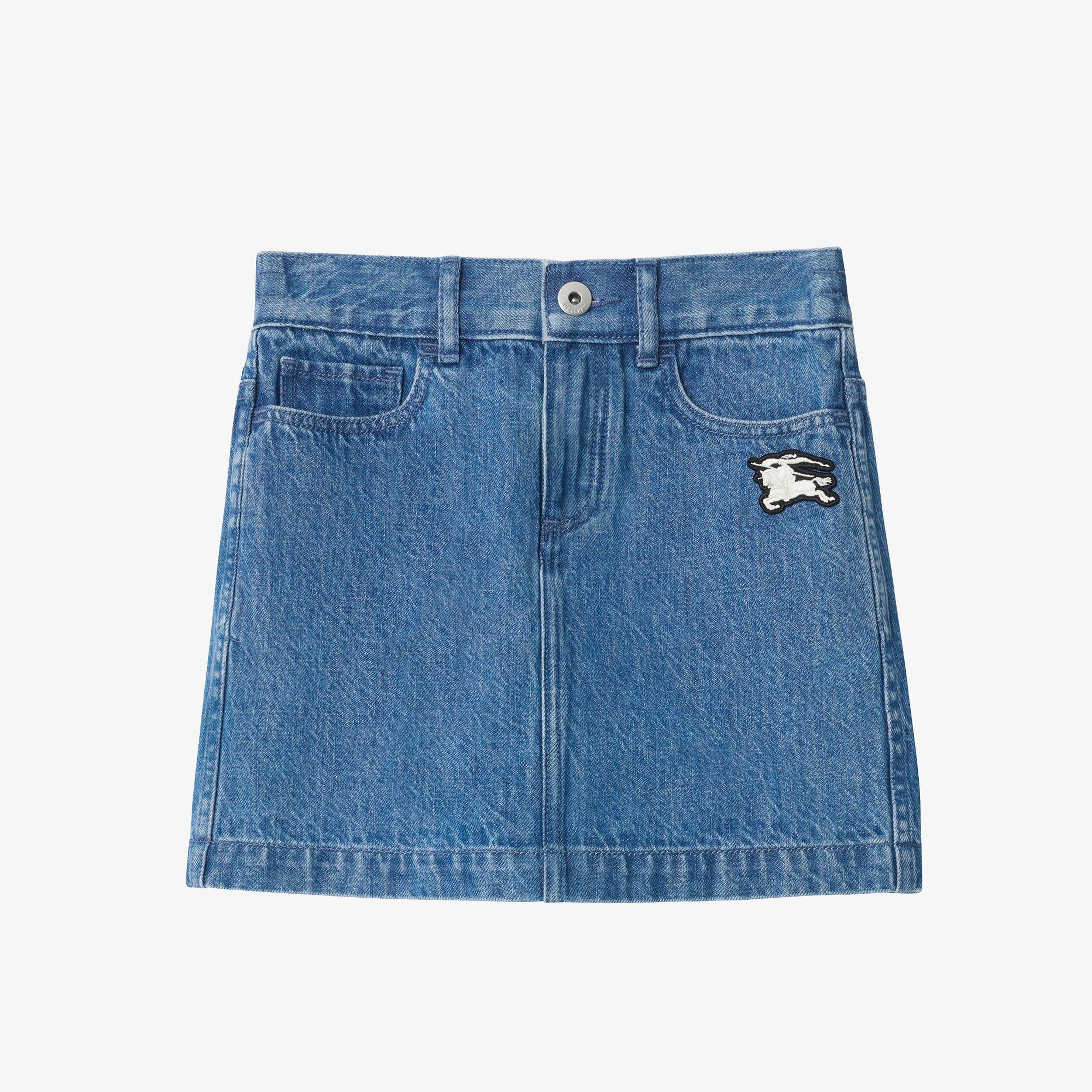 Burberry Denim Çocuk Mavi Etek