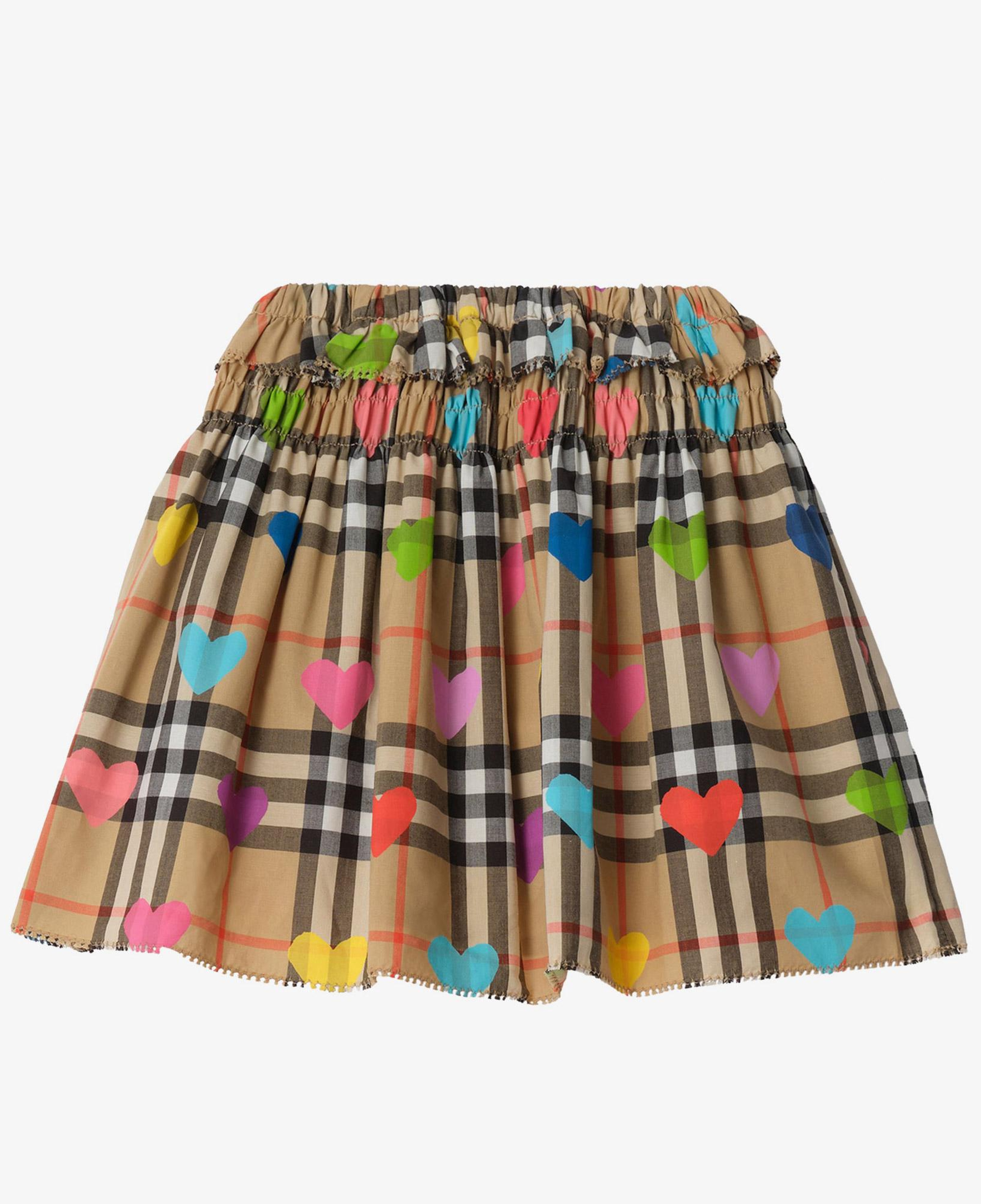 Burberry Heart Check Cotton Çocuk Bej Etek