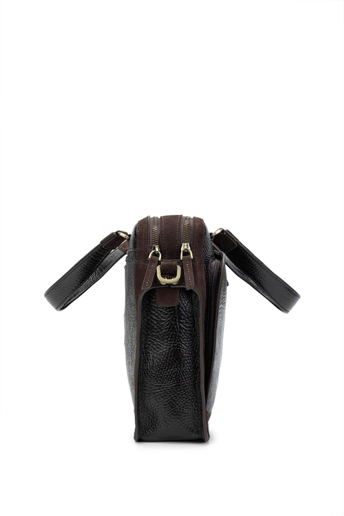 Tamer Tanca Erkek Hakiki Deri Kahverengi Evrak Çantası