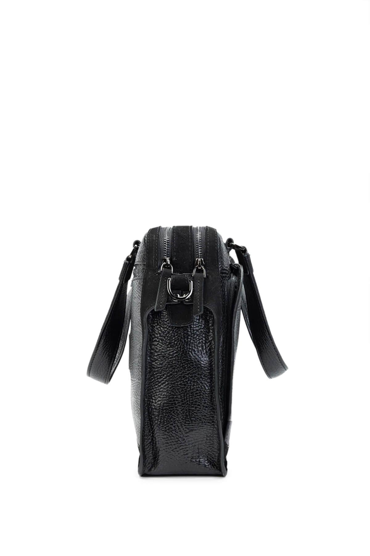 Tamer Tanca Erkek Hakiki Deri Siyah Evrak Çantası