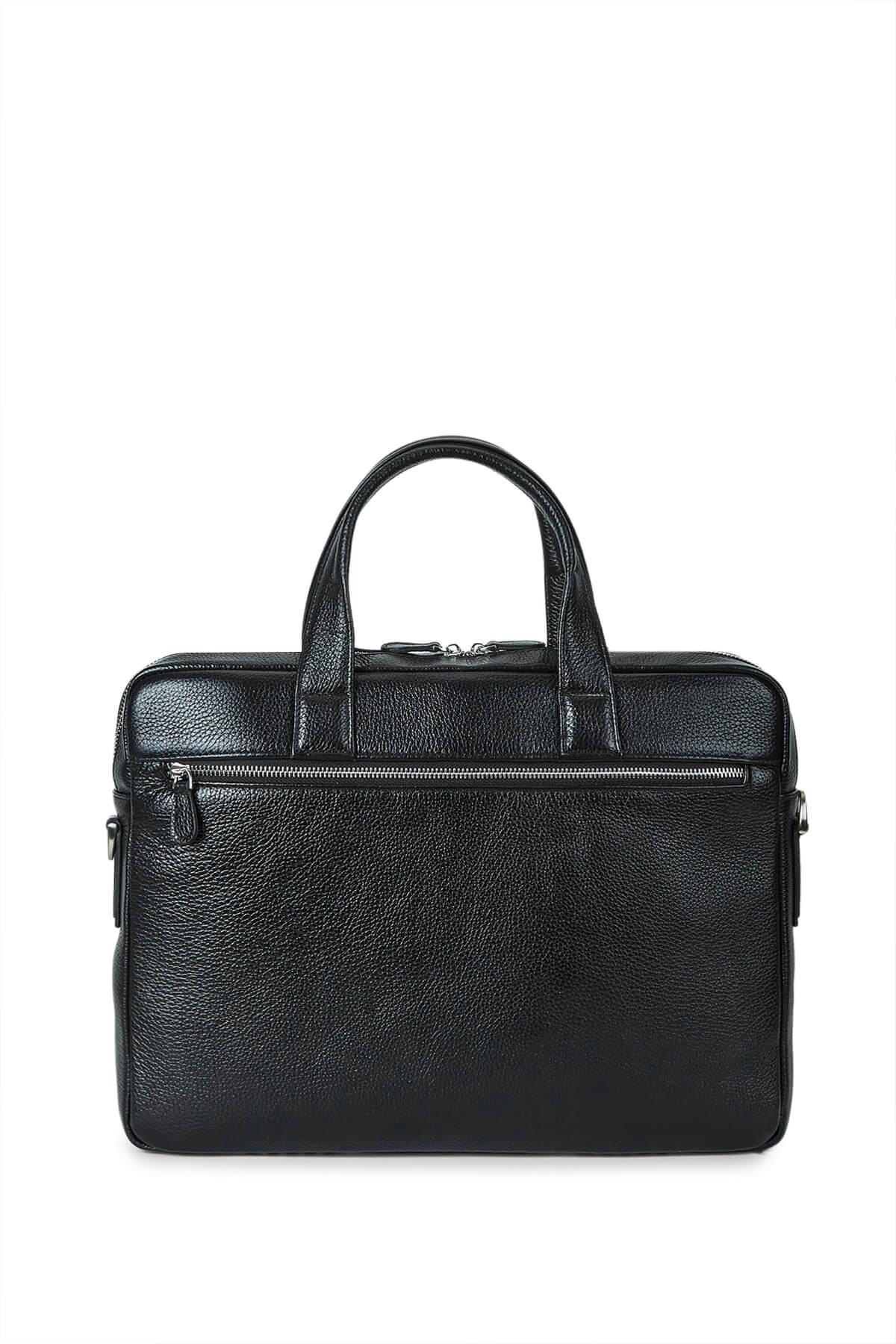Tamer Tanca Erkek Hakiki Deri Siyah Evrak Çantası