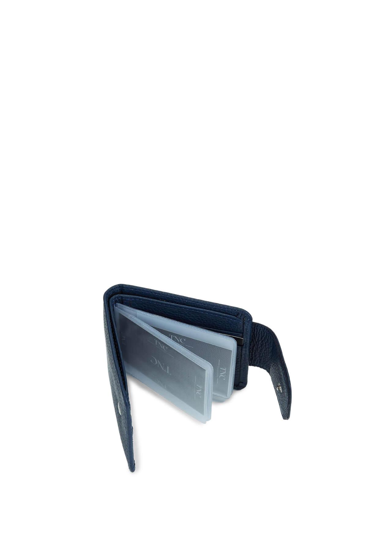 Tamer Tanca Erkek Hakiki Deri Lacivert Cüzdan Cuzdan