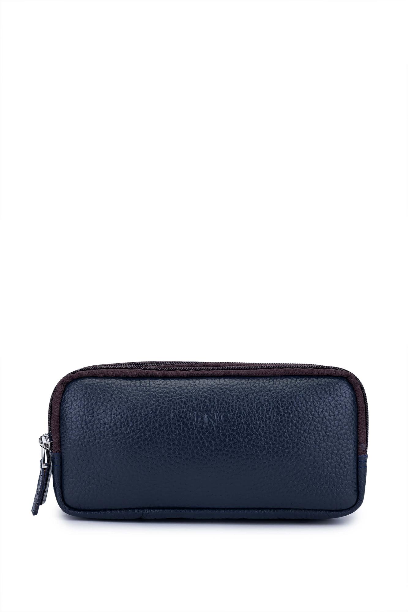 Tamer Tanca Erkek Hakiki Deri Lacivert El Çantası