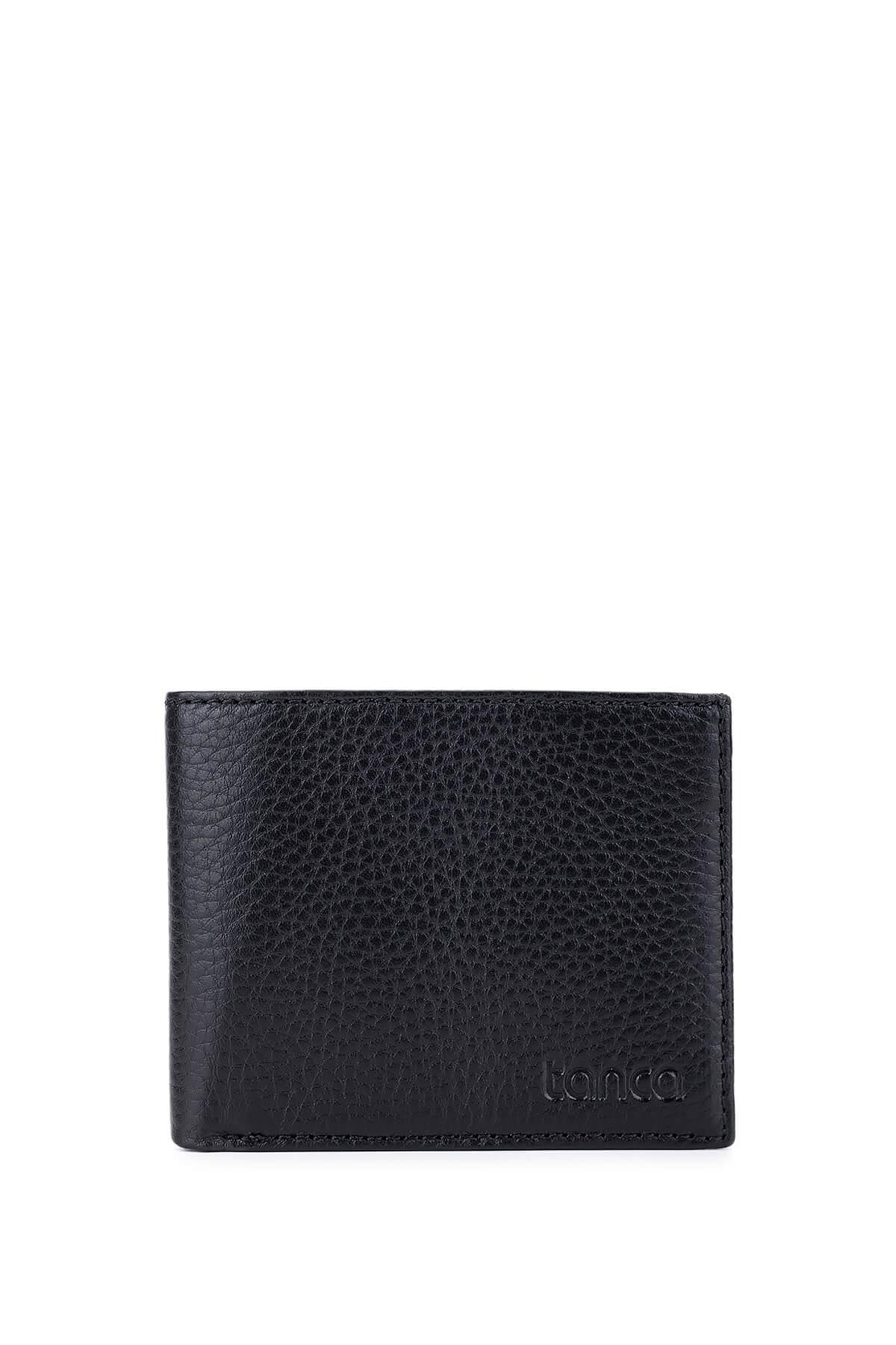 Tamer Tanca Erkek Hakiki Deri Siyah Floter Cüzdan