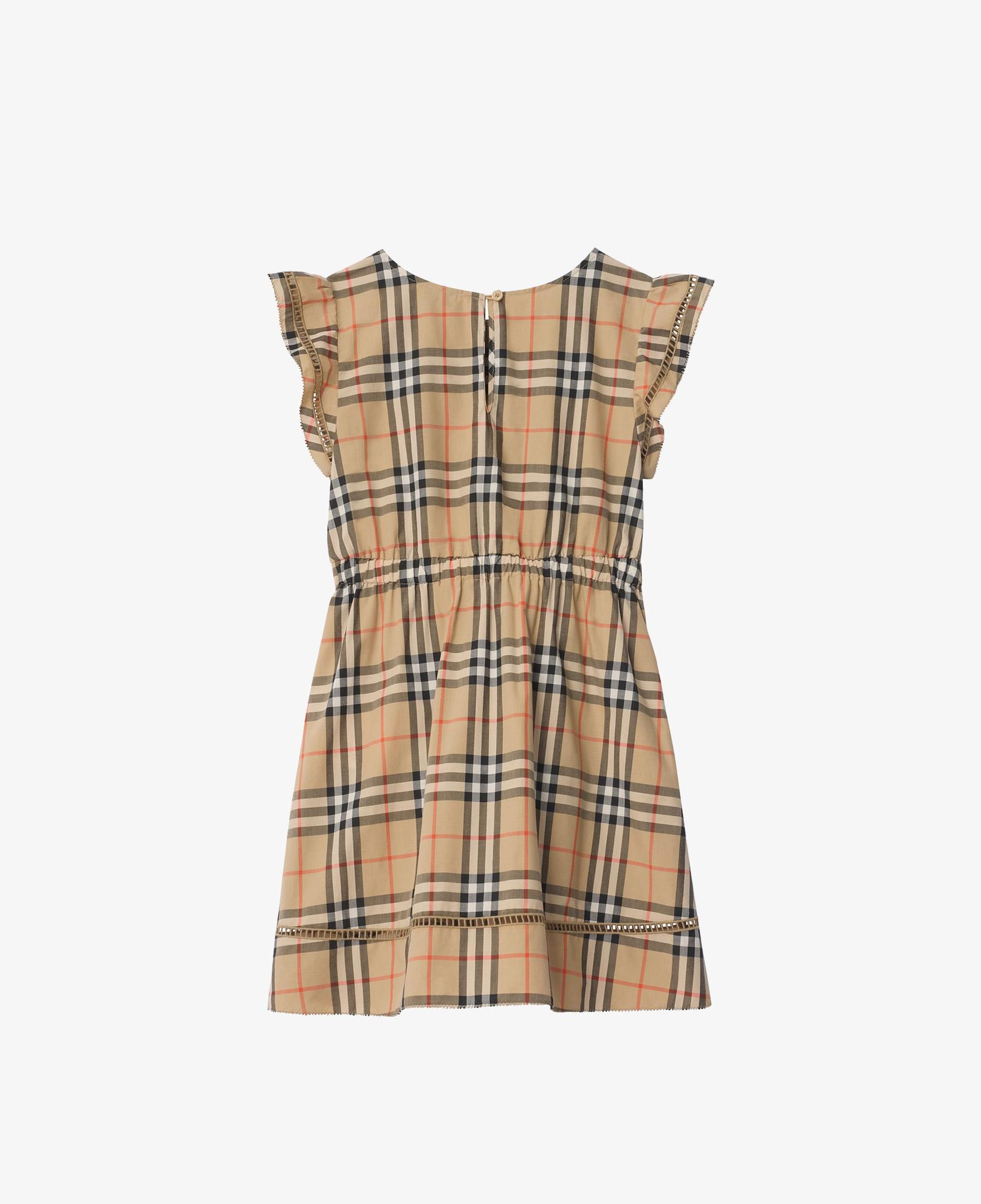 Burberry Check Cotton Çocuk Bej Elbise