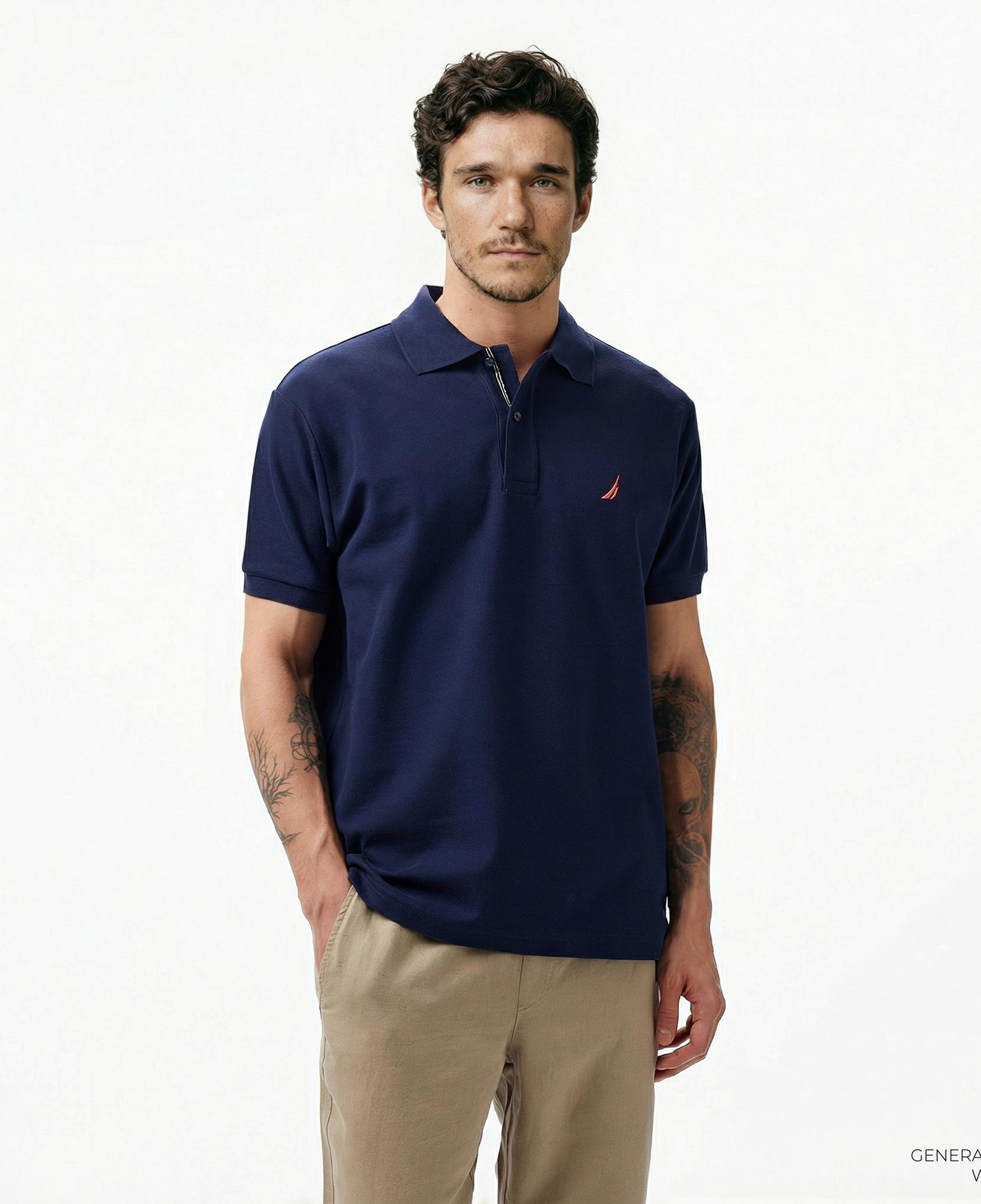 Nautica Erkek Lacivert Classic Fit Kısa Kollu Polo Yaka T-Shirt