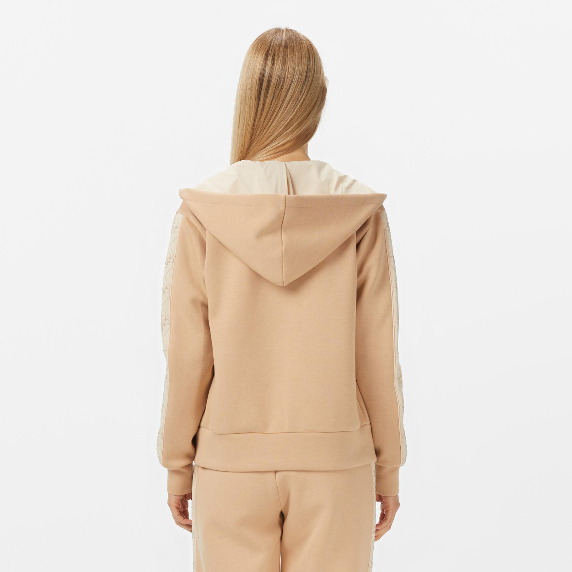 Guess New Hooded Scuba Kadın Bej Hoodie