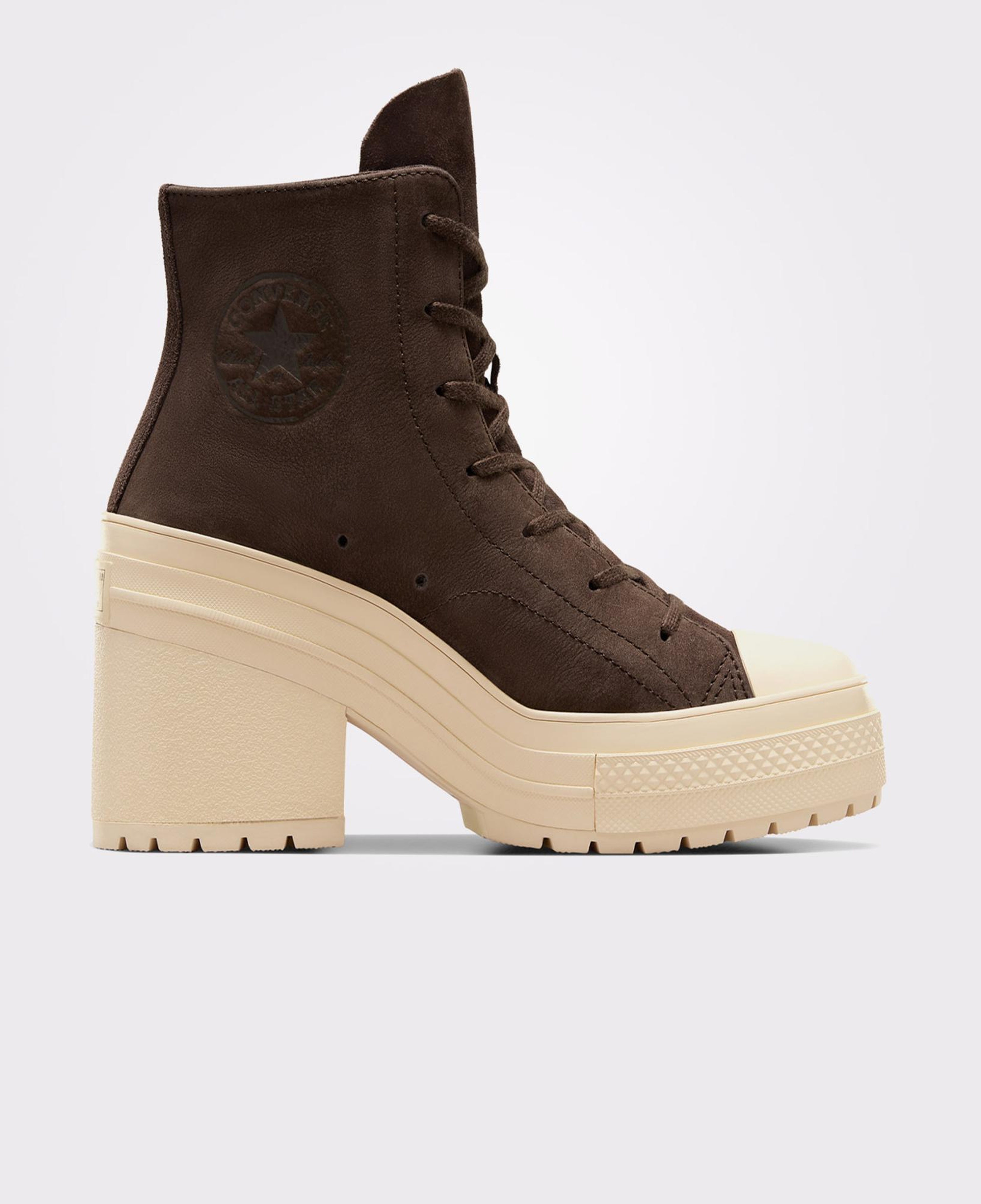 Converse Chuck 70 De Luxe Heel Unisex Kahverengi Deri Platform Sneaker