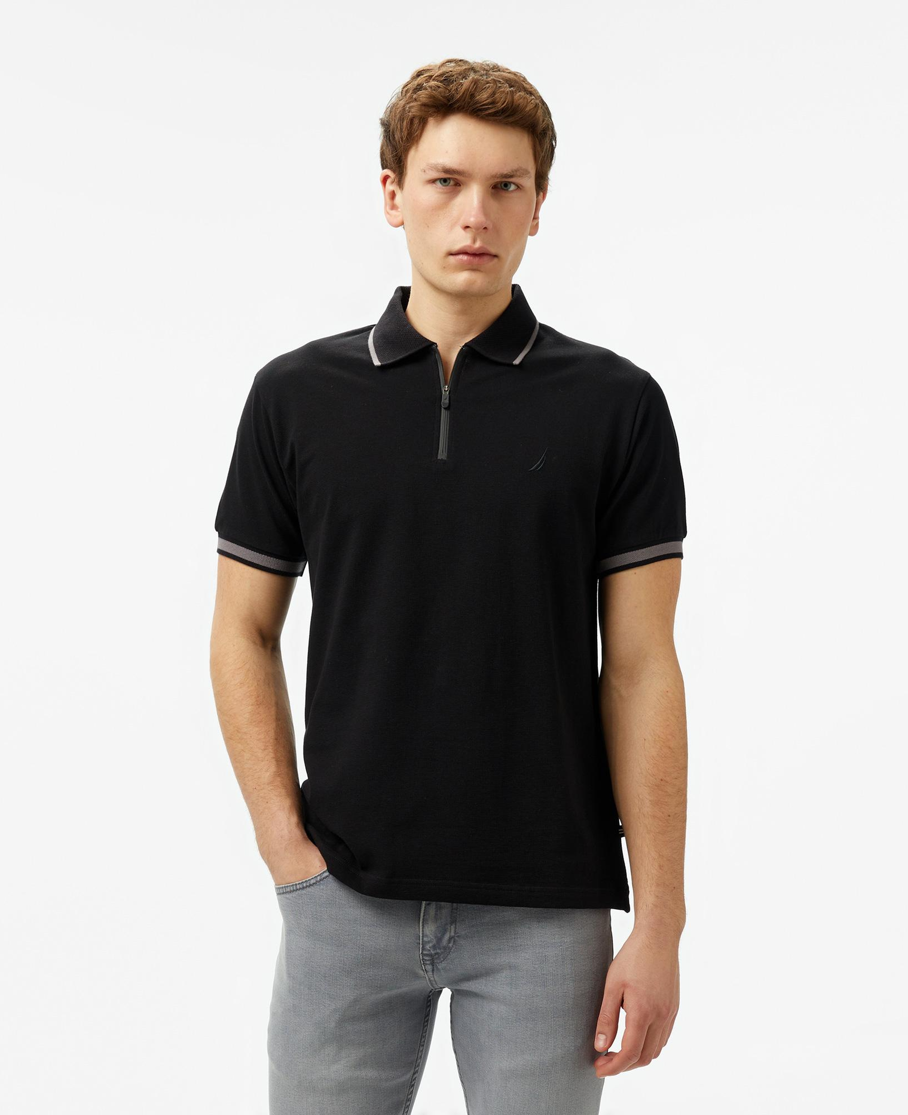 Nautica Erkek Siyah Classic Fit Polo Yaka T-Shirt