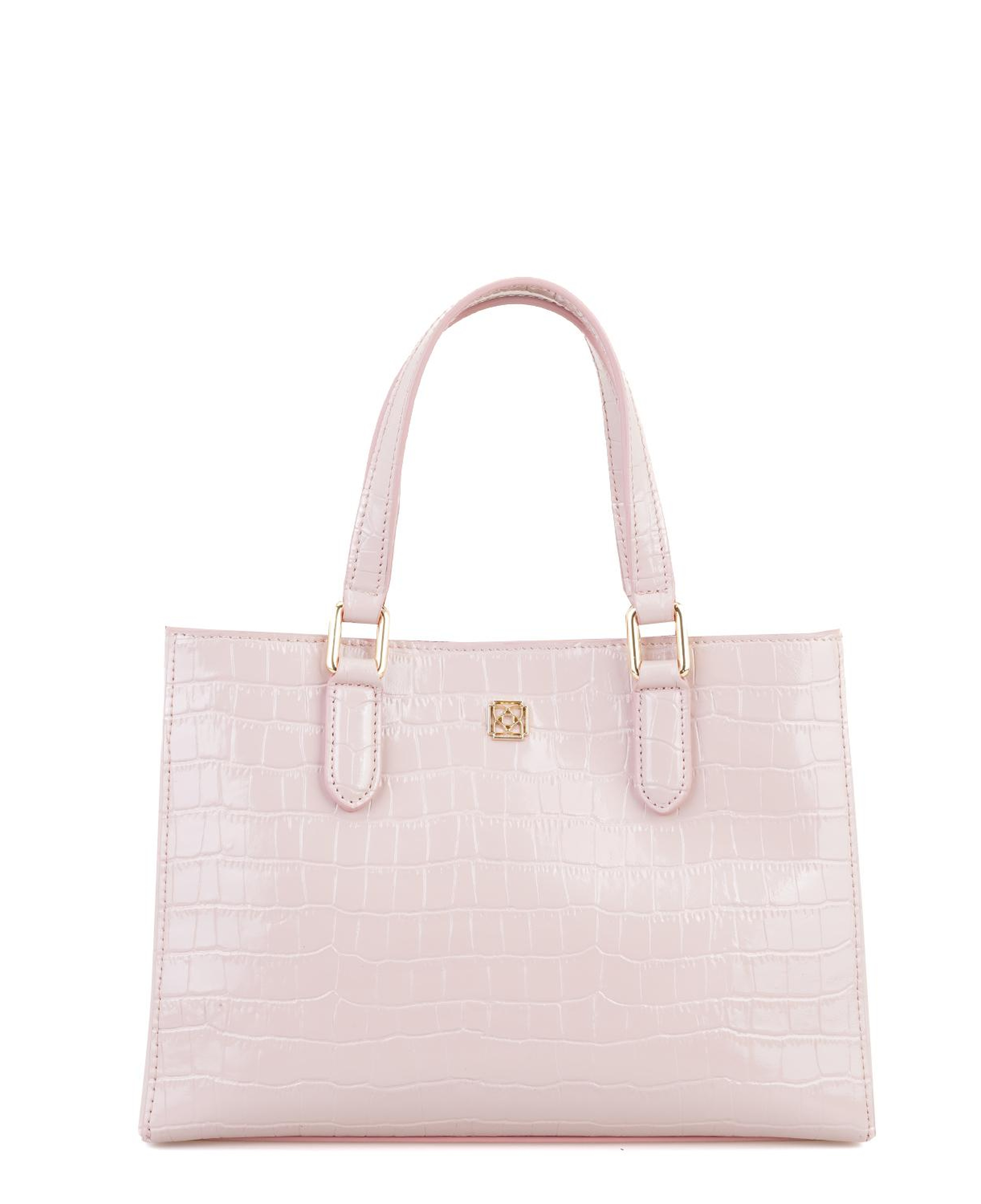 Rieka Pudra Kadın Kroko Baskılı Deri El Çantası
