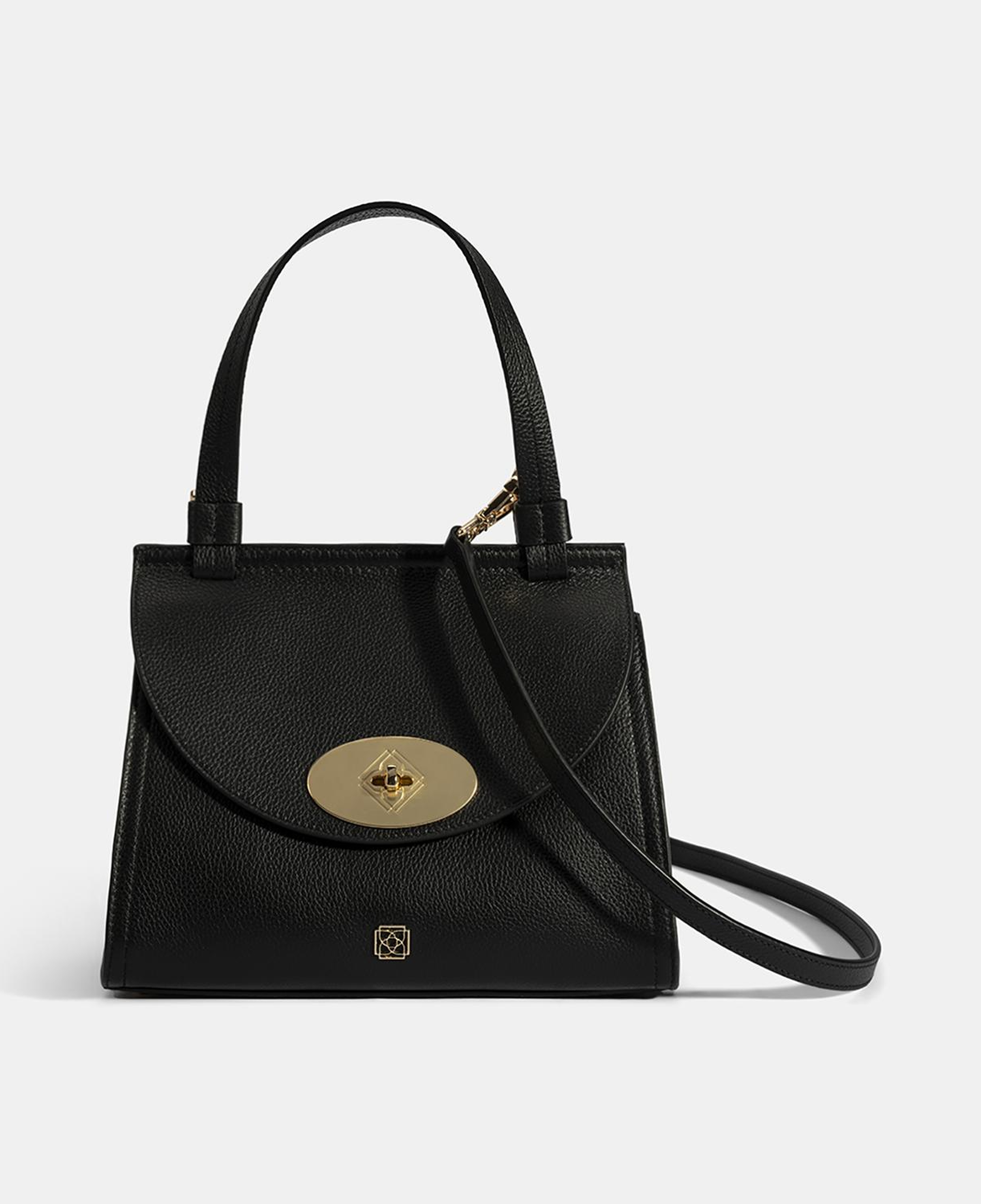 Kadın Siyah Omuz Askılı Deri El Çantası