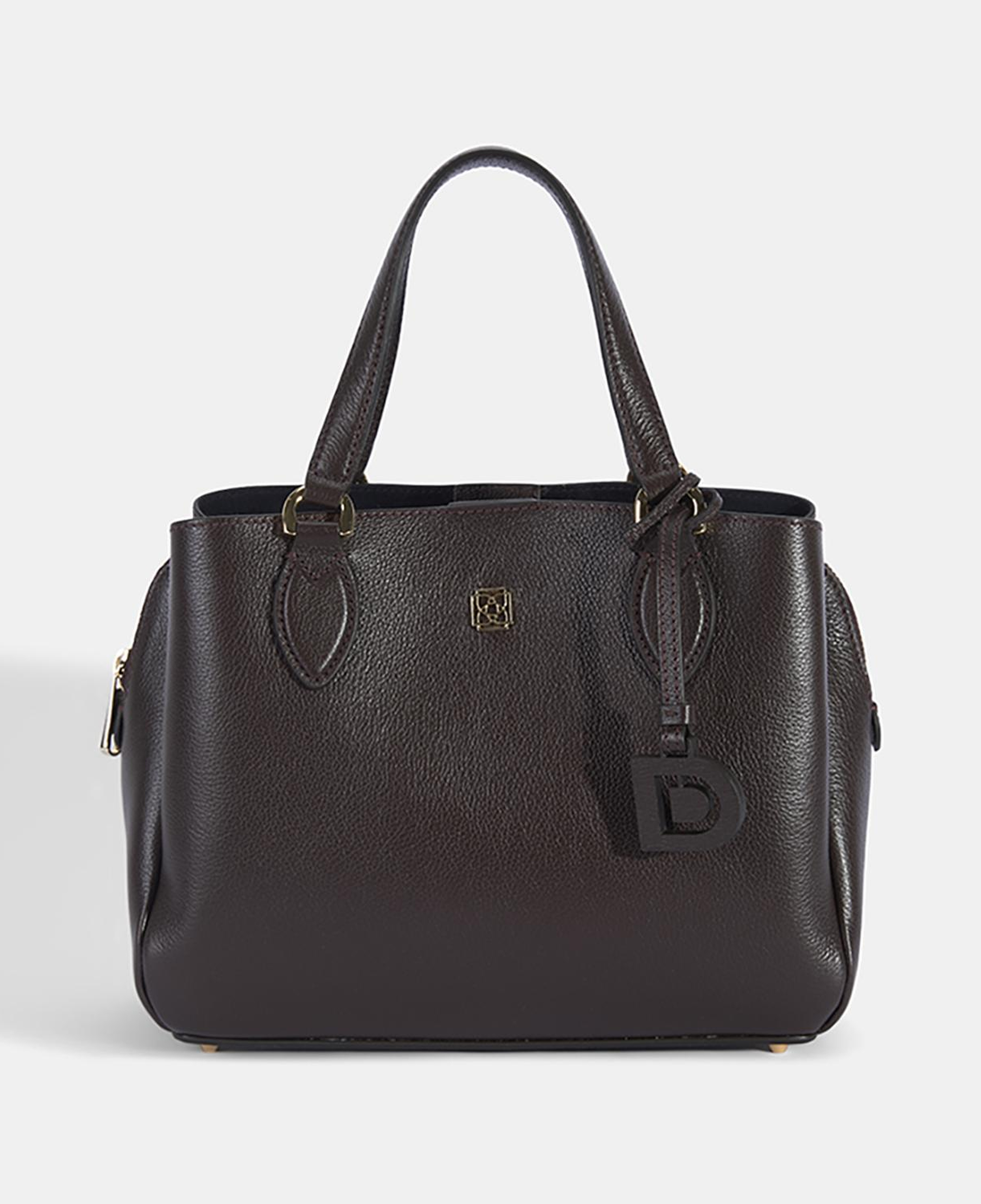 Kadın Kahve D Logolu Deri El Çantası