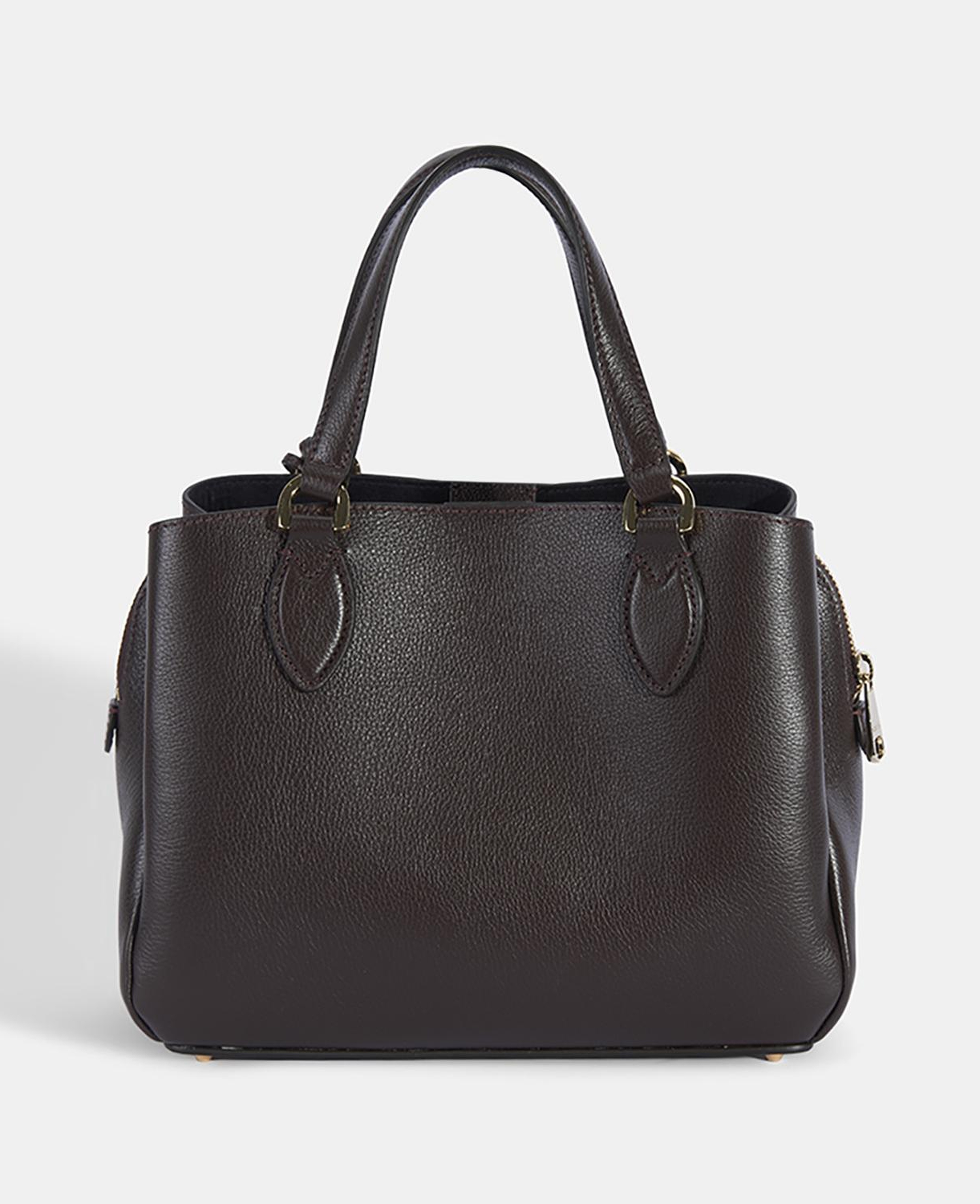 Kadın Kahve D Logolu Deri El Çantası