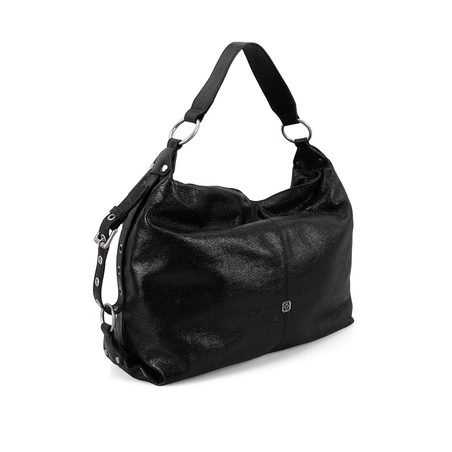 Krista Siyah Kadın Deri Omuz Çantası