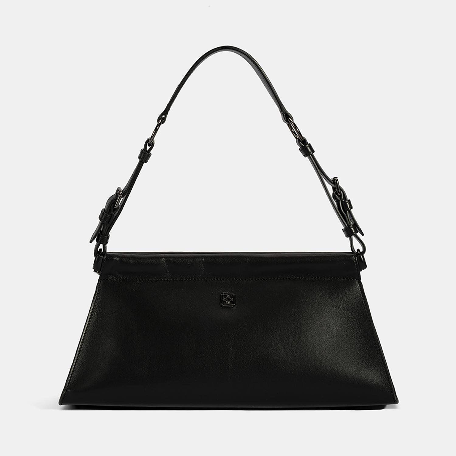 Kadın Siyah Deri Omuz Çantası
