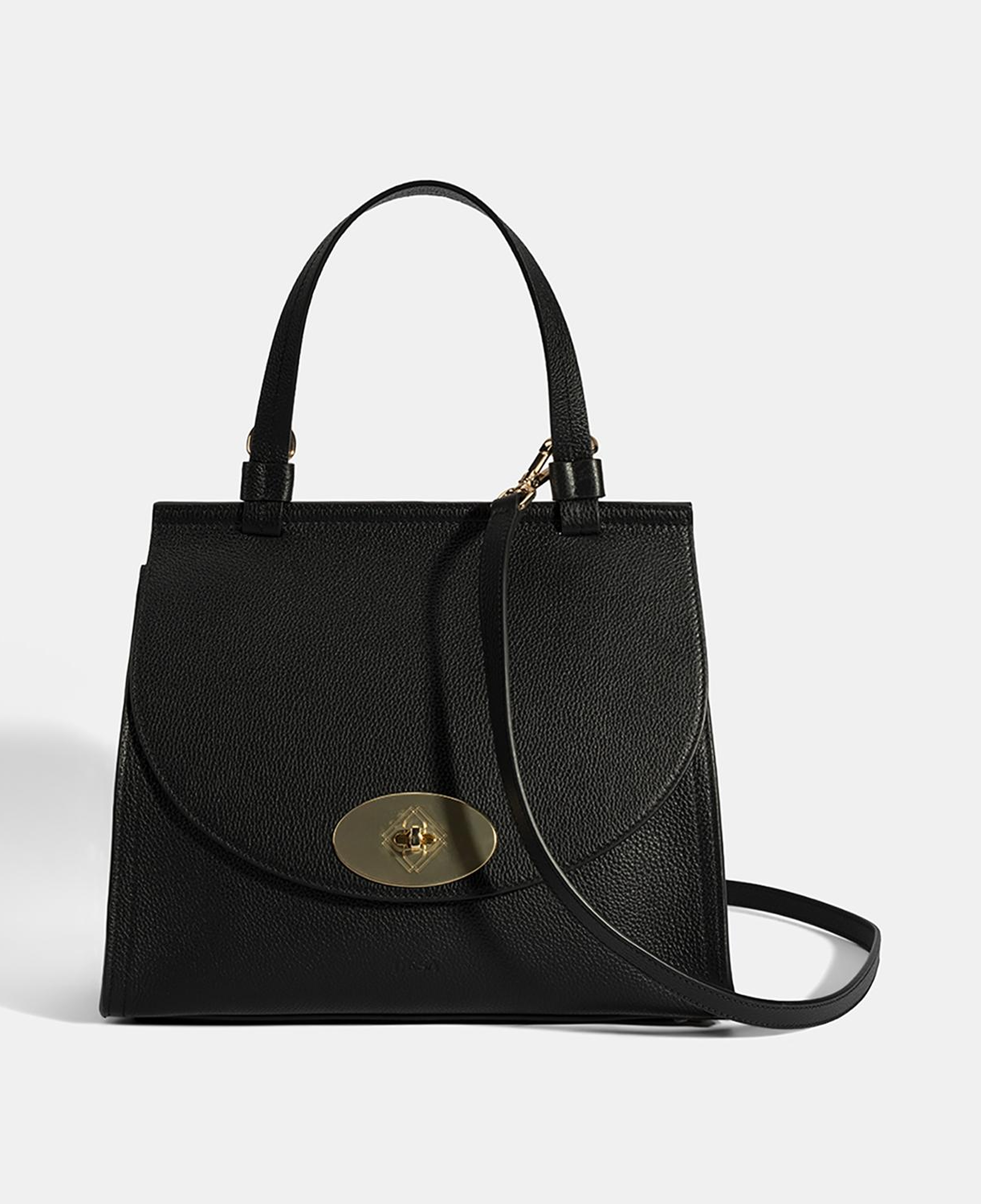 Kadın Siyah Omuz Askılı Deri El Çantası