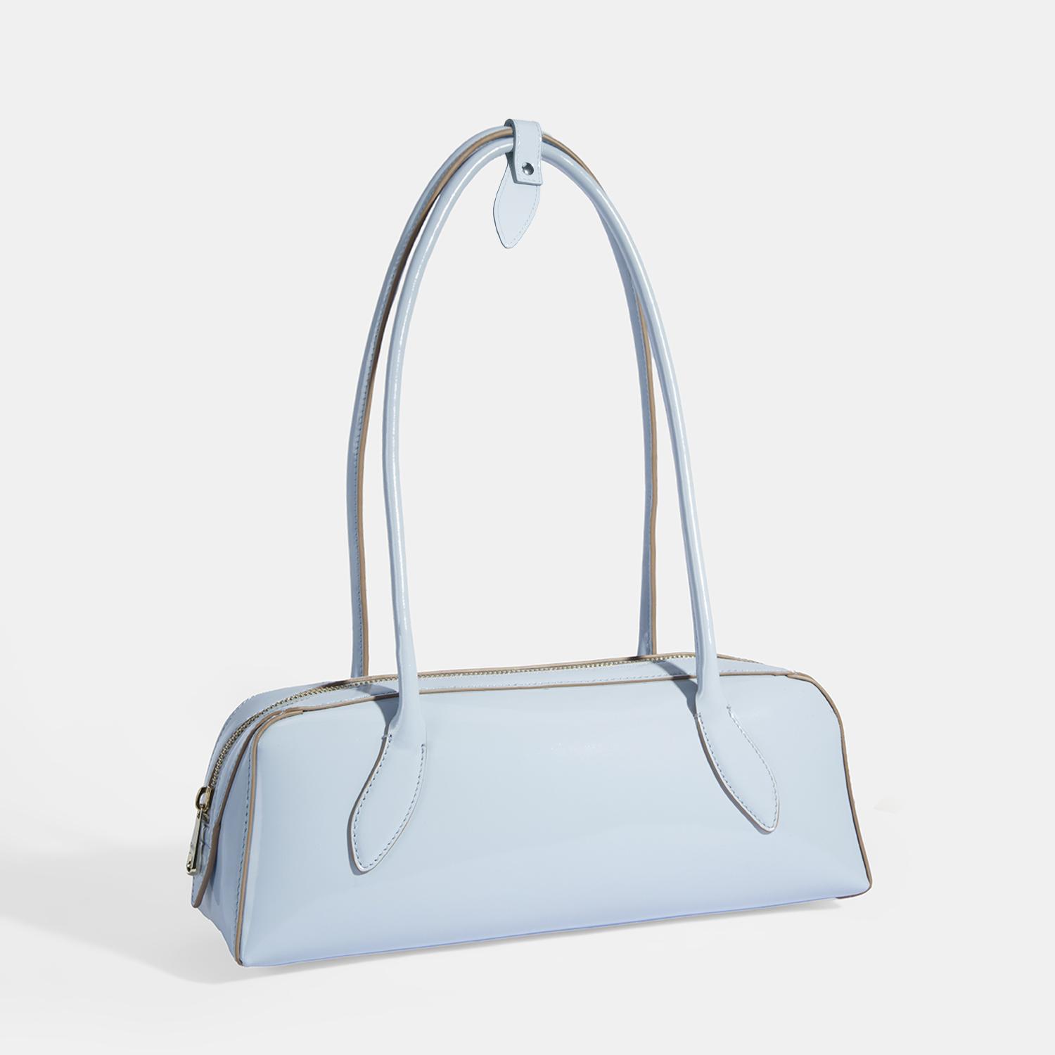 Limited Edition Mavi Kadın Yaprak Detaylı Deri Omuz Çantası