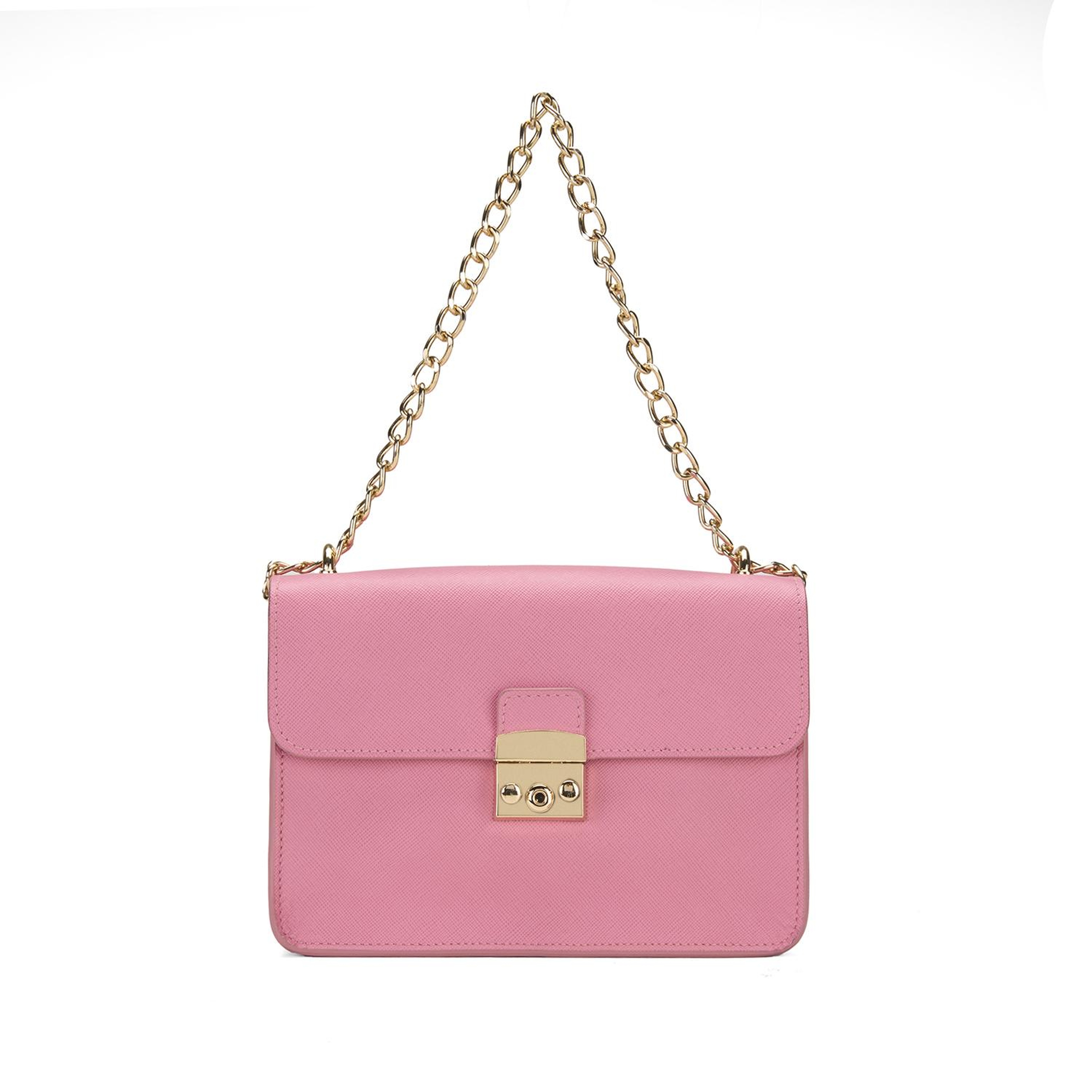 Vital Pembe Kadın Deri Omuz Çantası