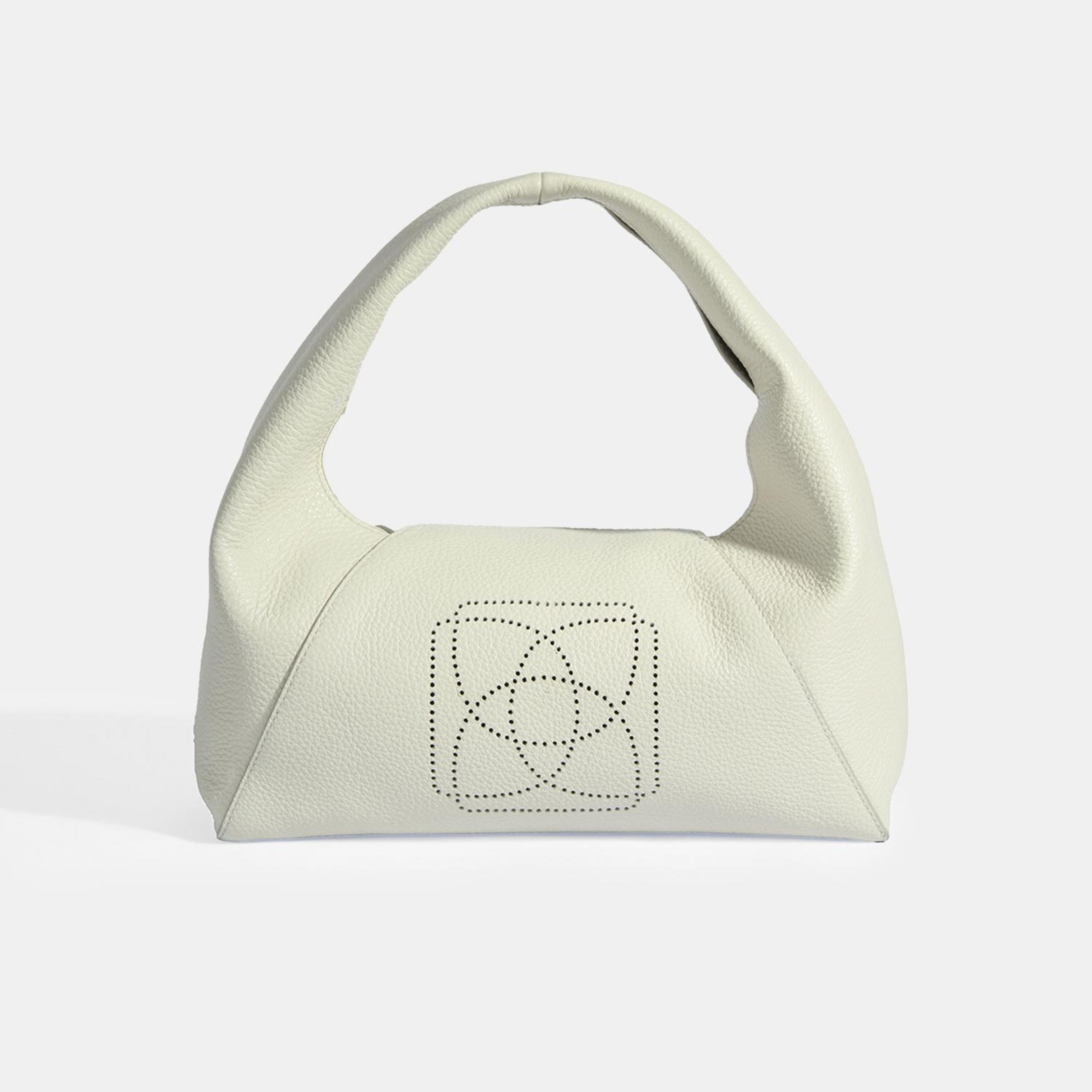 Kadın Beyaz Logo Baskılı Deri Omuz Çantası