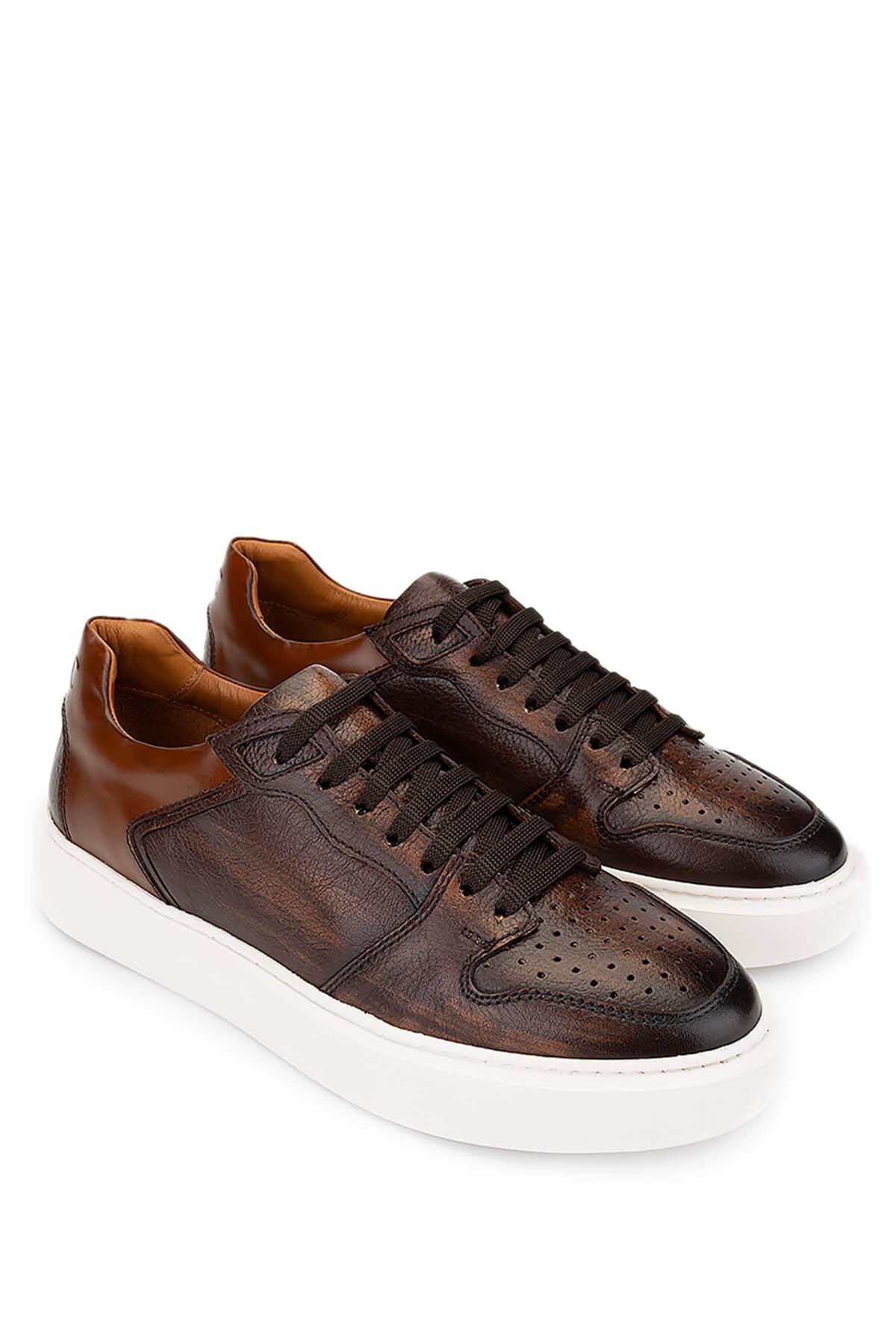 Tamer Tanca Erkek Hakiki Deri Taba Sneakers & Spor Ayakkabı