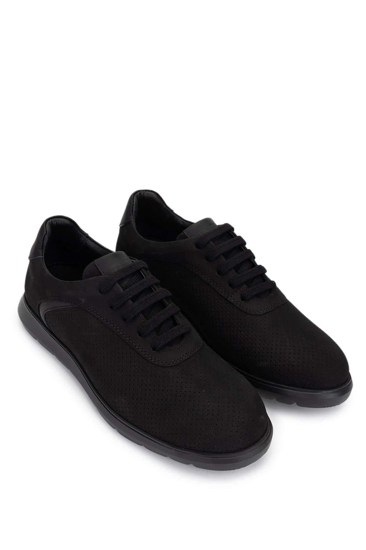 Tamer Tanca Erkek Hakiki Deri Siyah Sneakers & Spor Ayakkabı