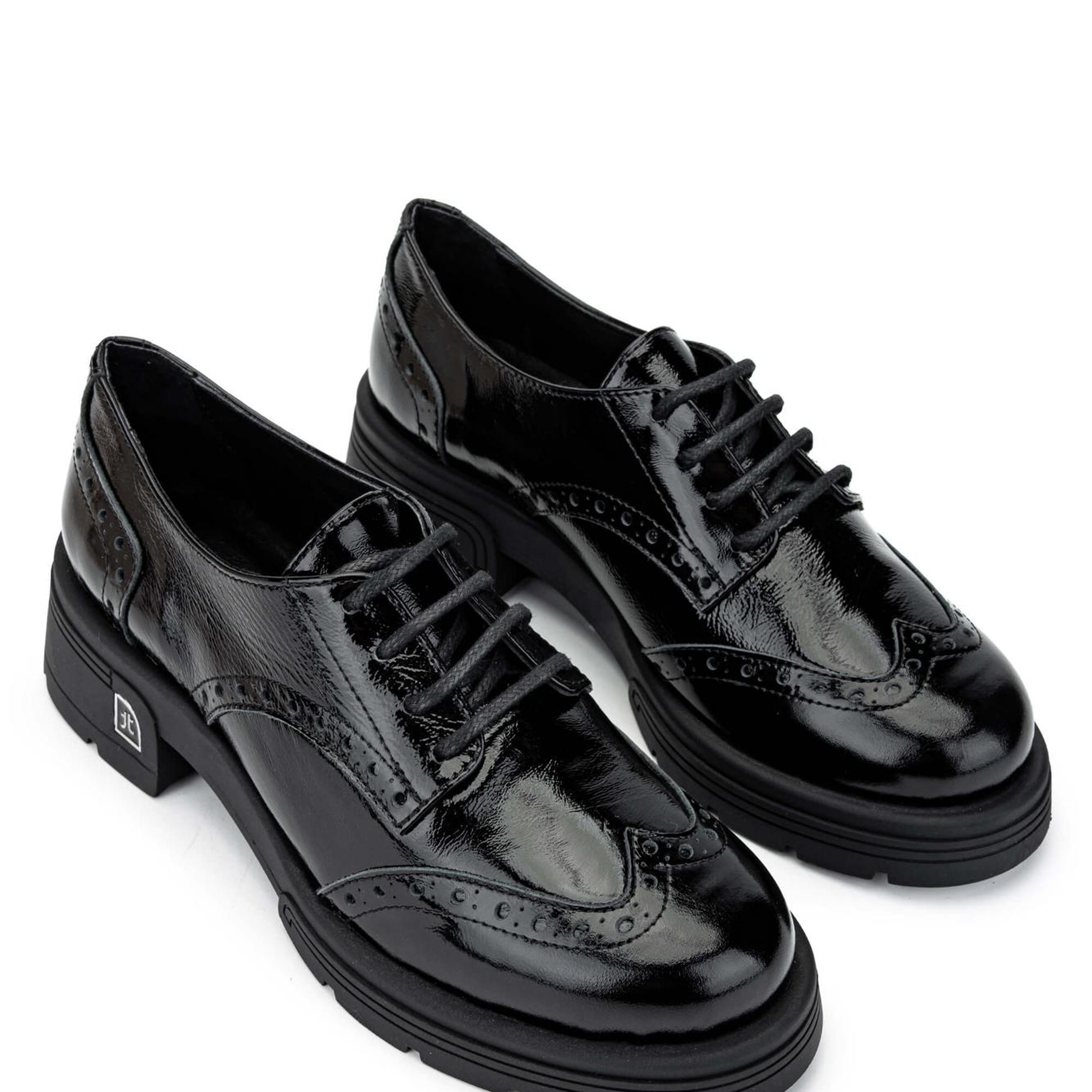 Tamer Tanca Kadın Hakiki Deri Siyah Rugan Casual Ayakkabı