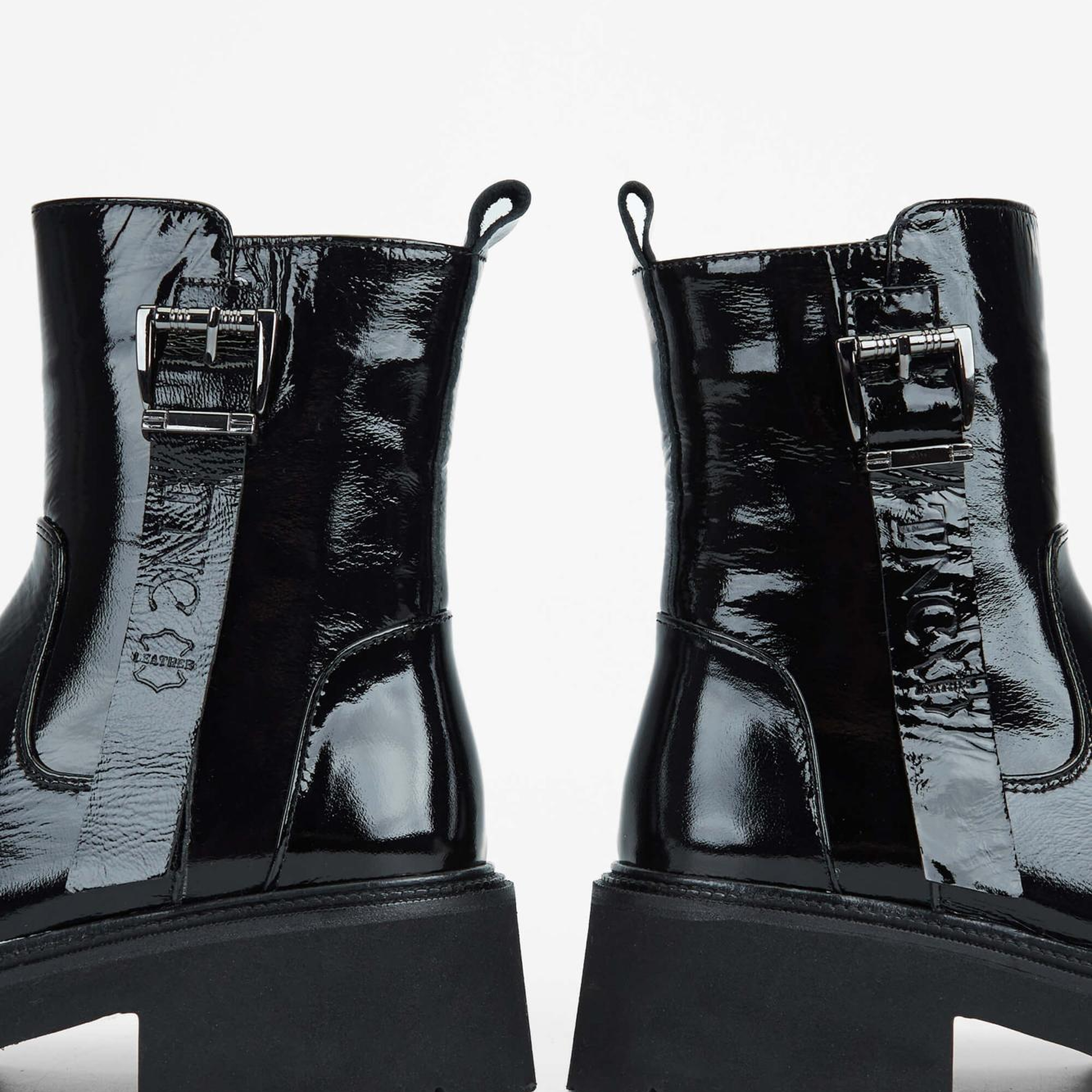 Tamer Tanca Kadın Hakiki Deri Siyah Rugan Casual Bot