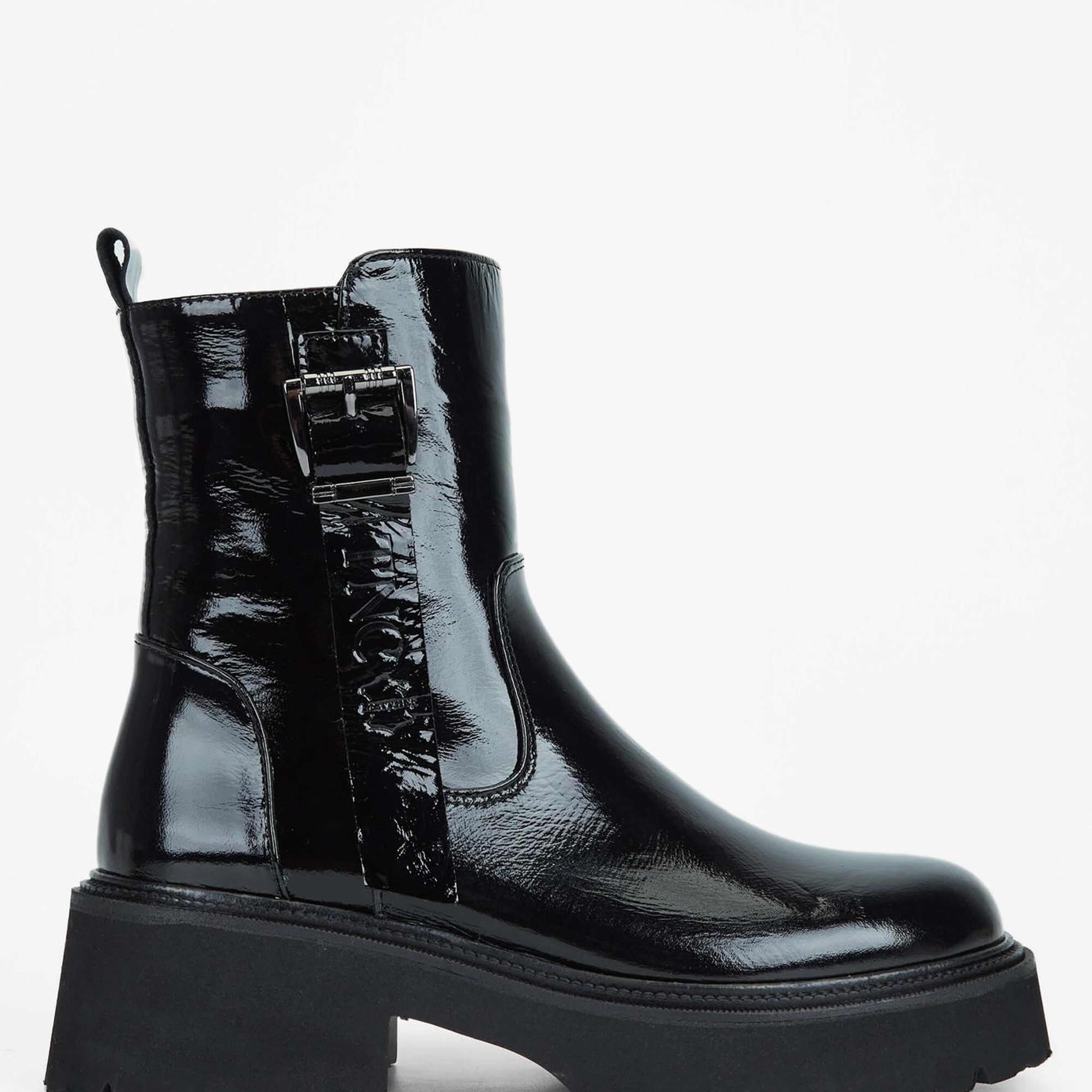 Tamer Tanca Kadın Hakiki Deri Siyah Rugan Casual Bot