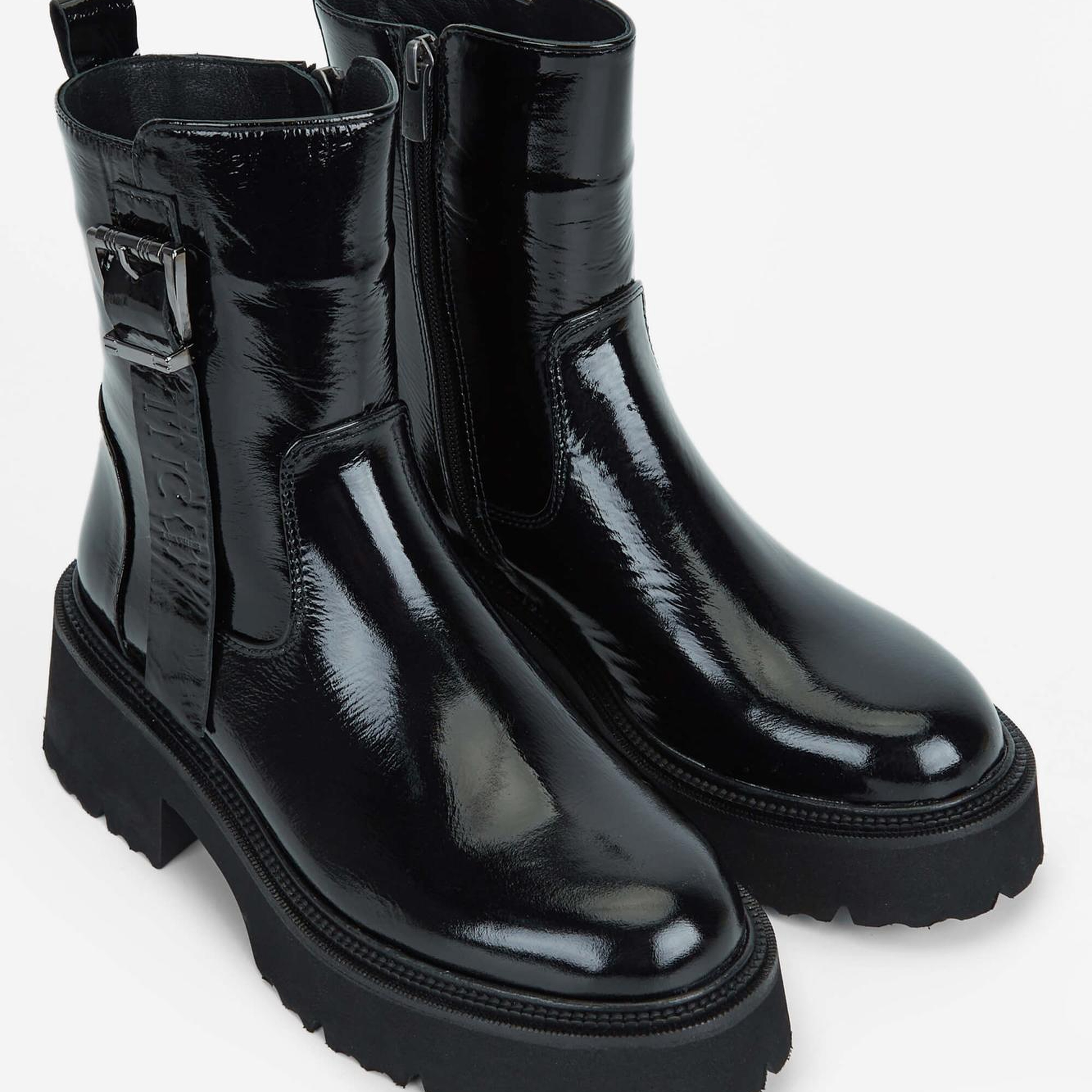 Tamer Tanca Kadın Hakiki Deri Siyah Rugan Casual Bot