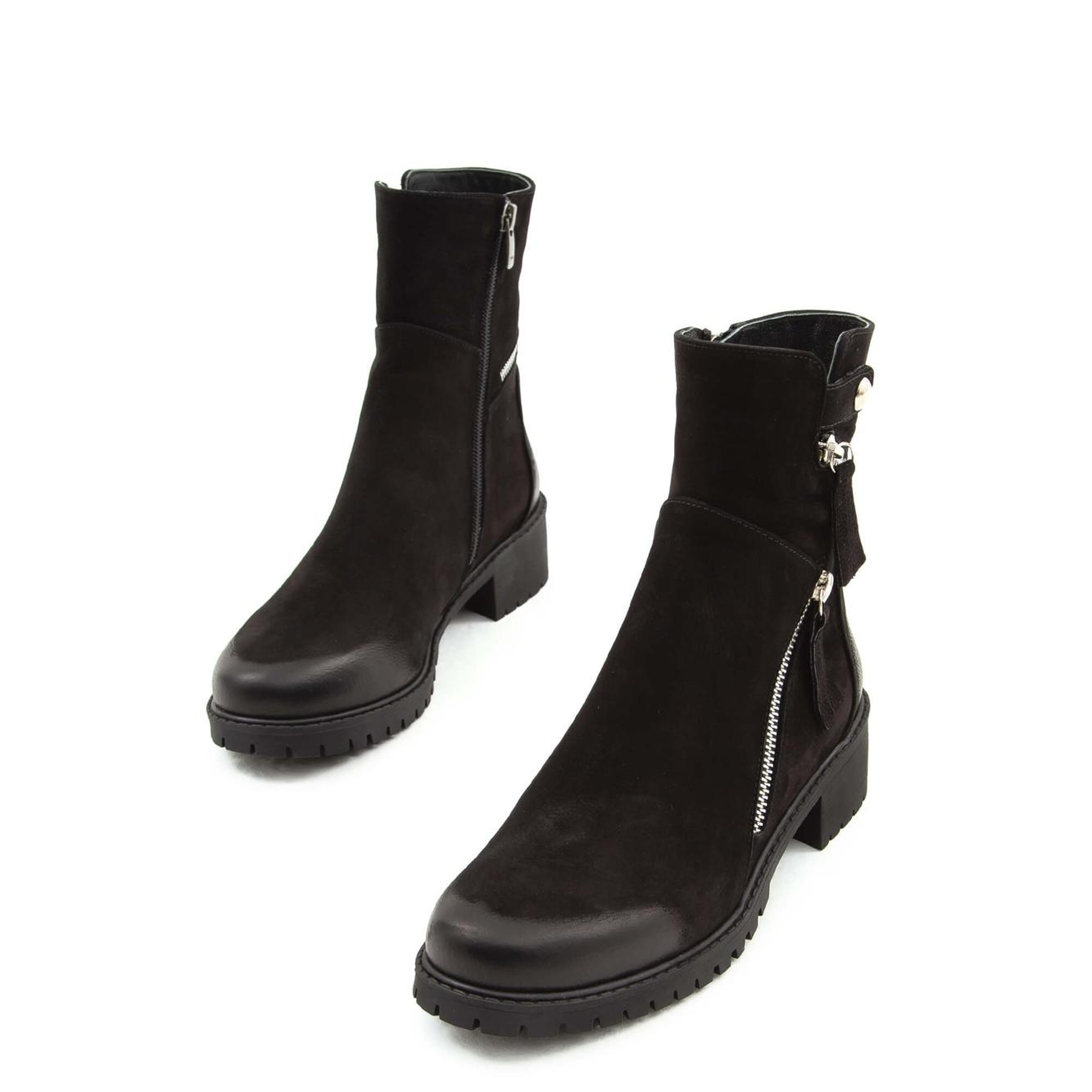 Tamer Tanca Kadın Hakiki Deri Siyah Nubuk Casual Bot