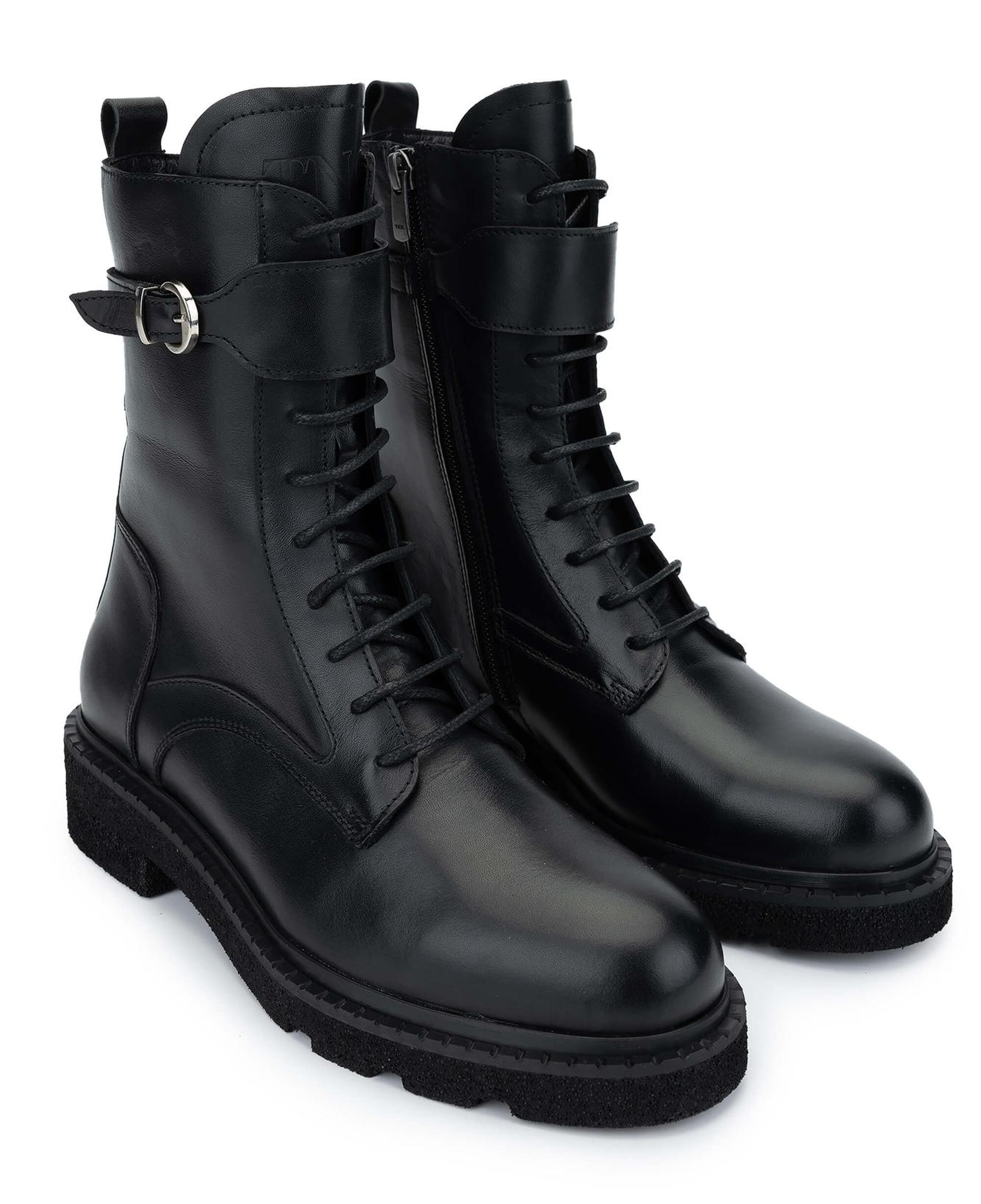 Tamer Tanca Kadın Hakiki Deri Siyah Deri Casual Bot