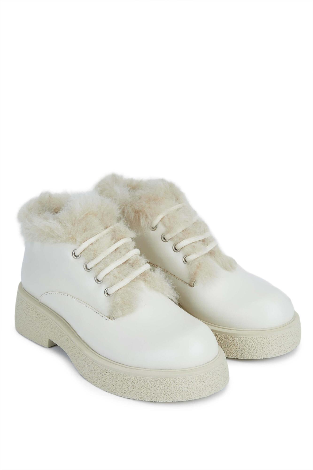 Tamer Tanca Kadın Hakiki Deri Bej Casual Bot