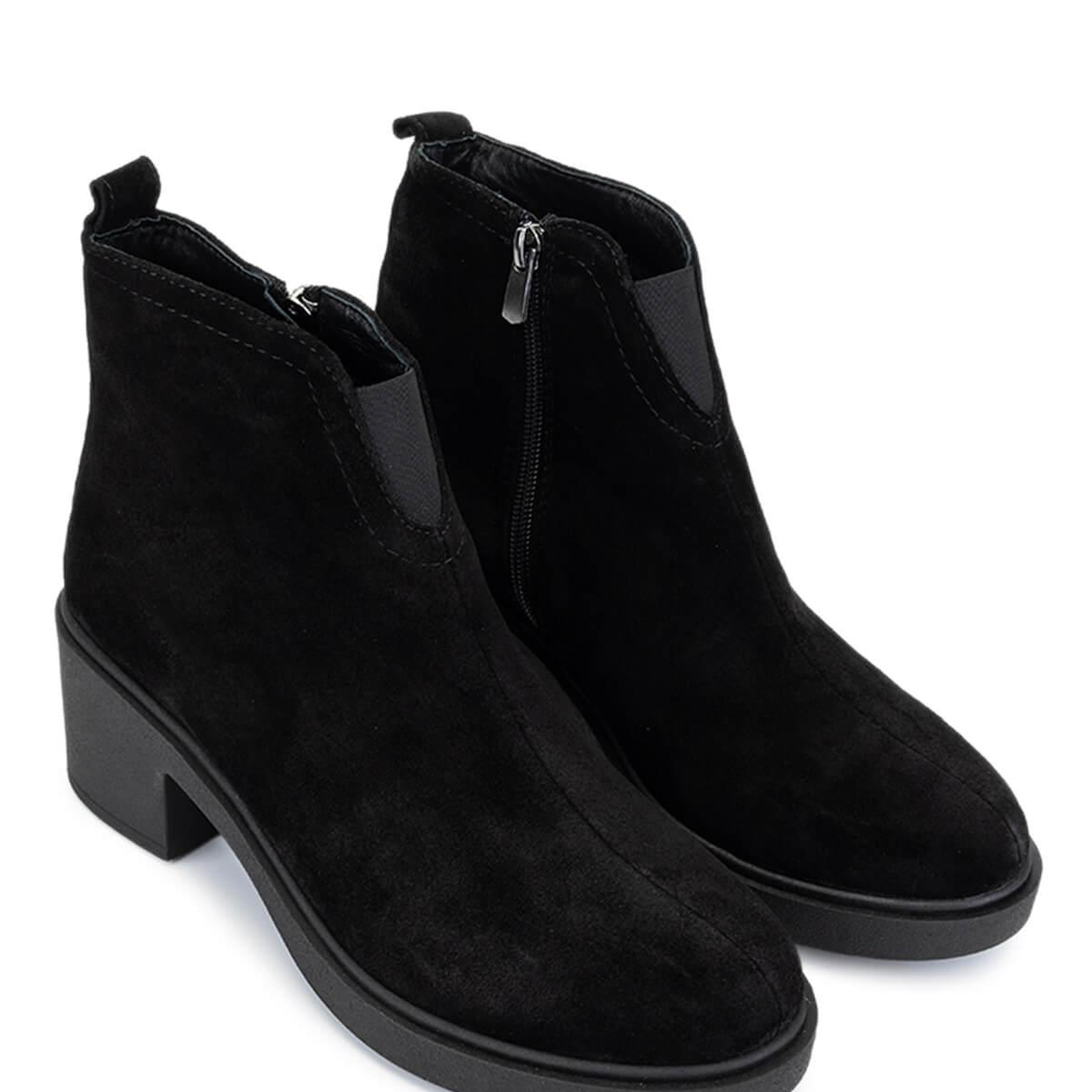 Tamer Tanca Kadın Hakiki Deri Siyah Süet Topuklu Bot