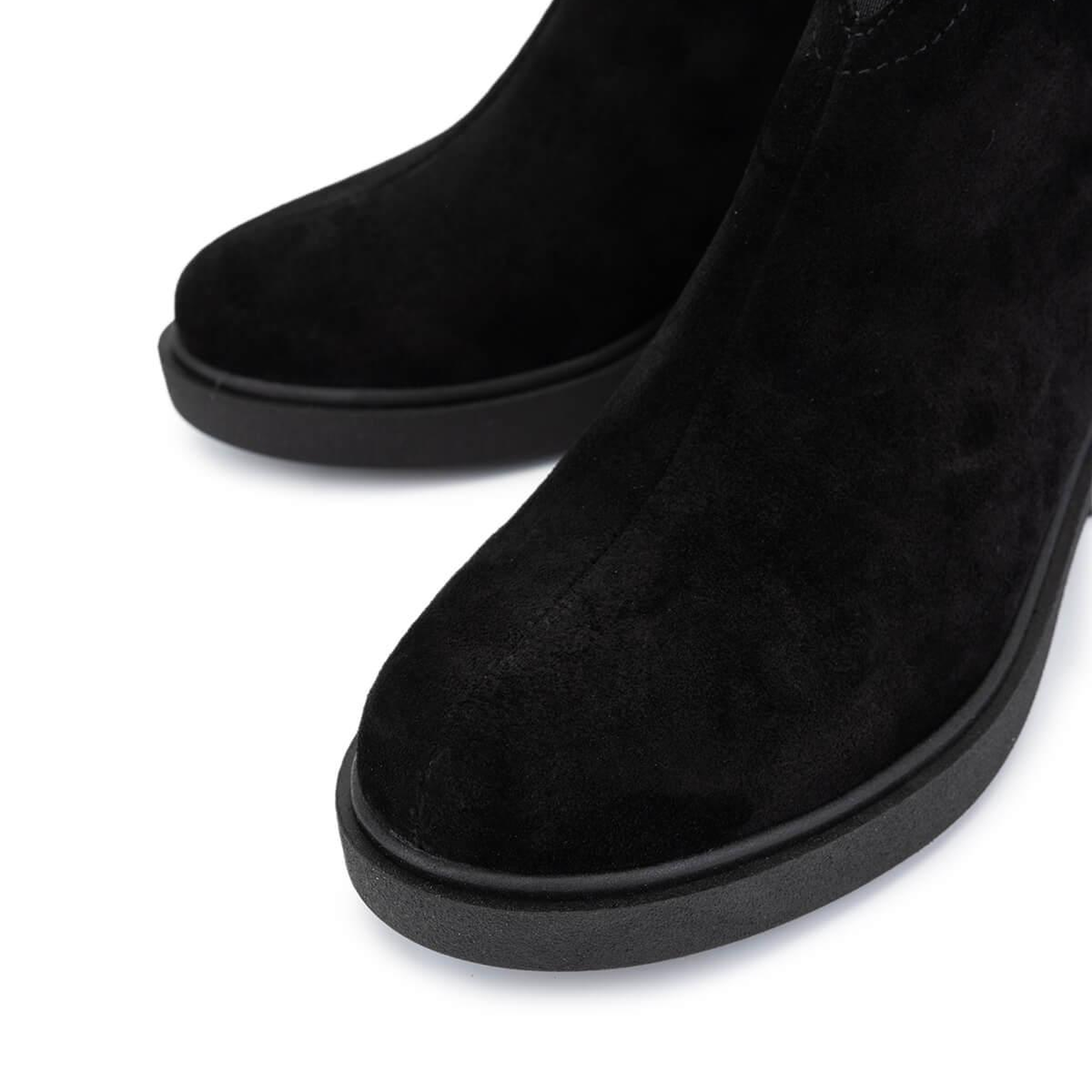 Tamer Tanca Kadın Hakiki Deri Siyah Süet Topuklu Bot