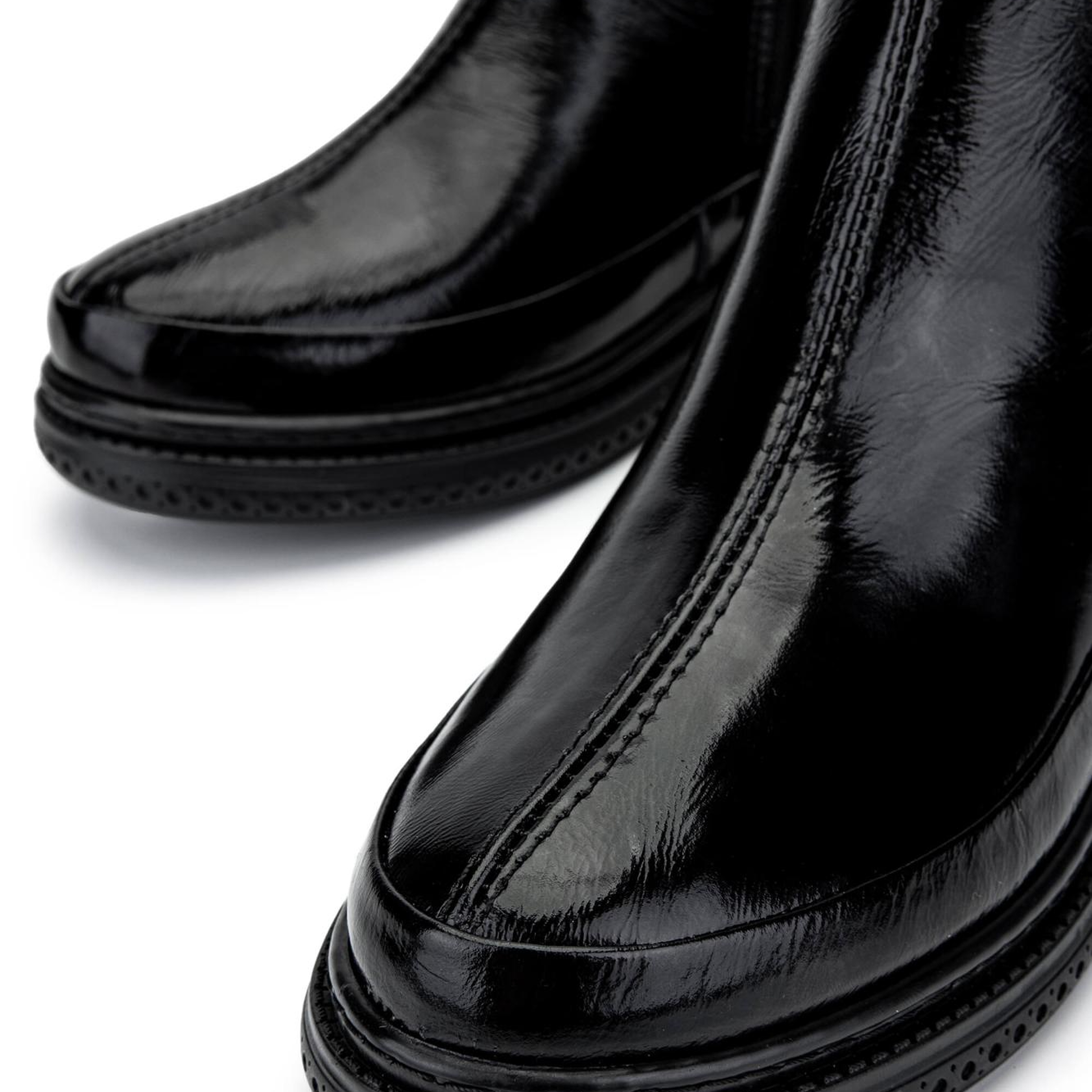 Tamer Tanca Kadın Hakiki Deri Siyah Rugan Casual Bot